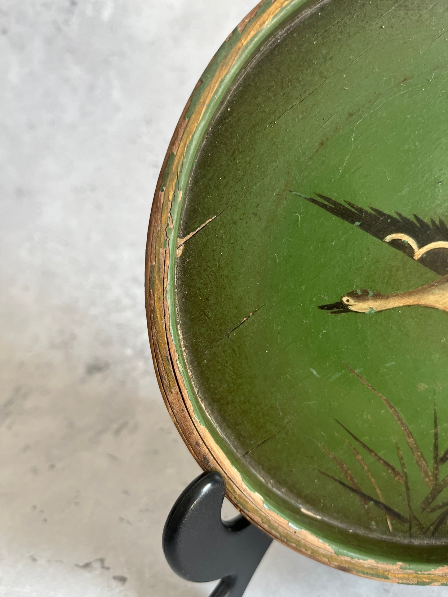 Vintage Lord Robert’s Workshops Dark Green Wooden Tray Flying Goose Design