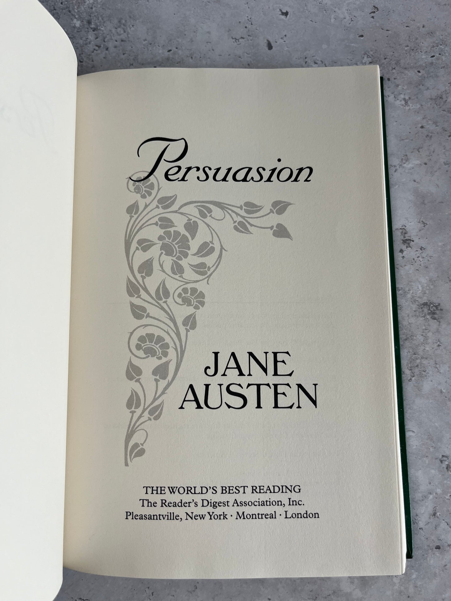 Persuasion By Jane Austen 2007 Reader's Digest Edition Hardback Book Rare Edition