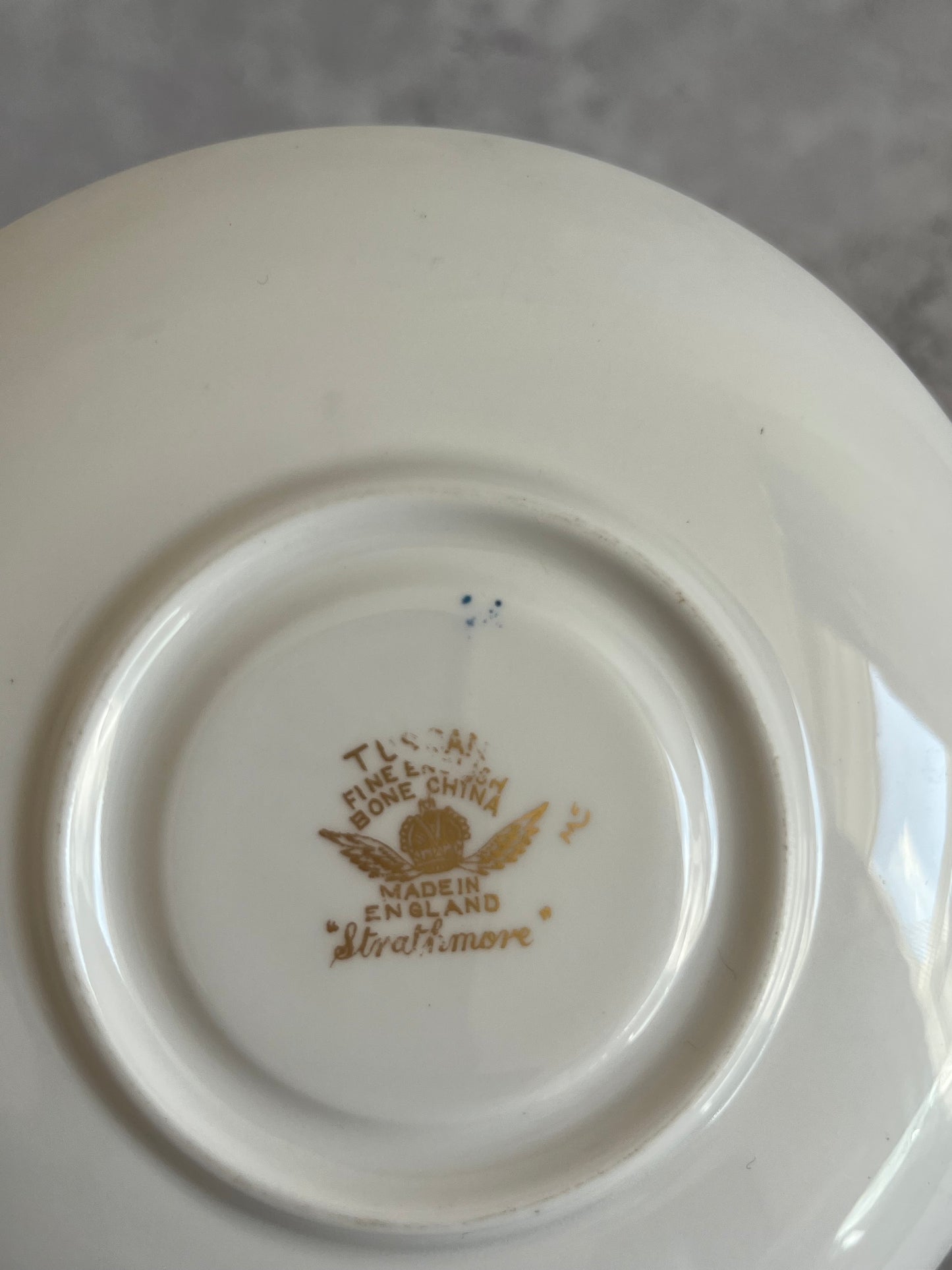 Tuscan Fine English Bone China Set Of Six Teacup & Saucers Strathmore Gilt Pattern