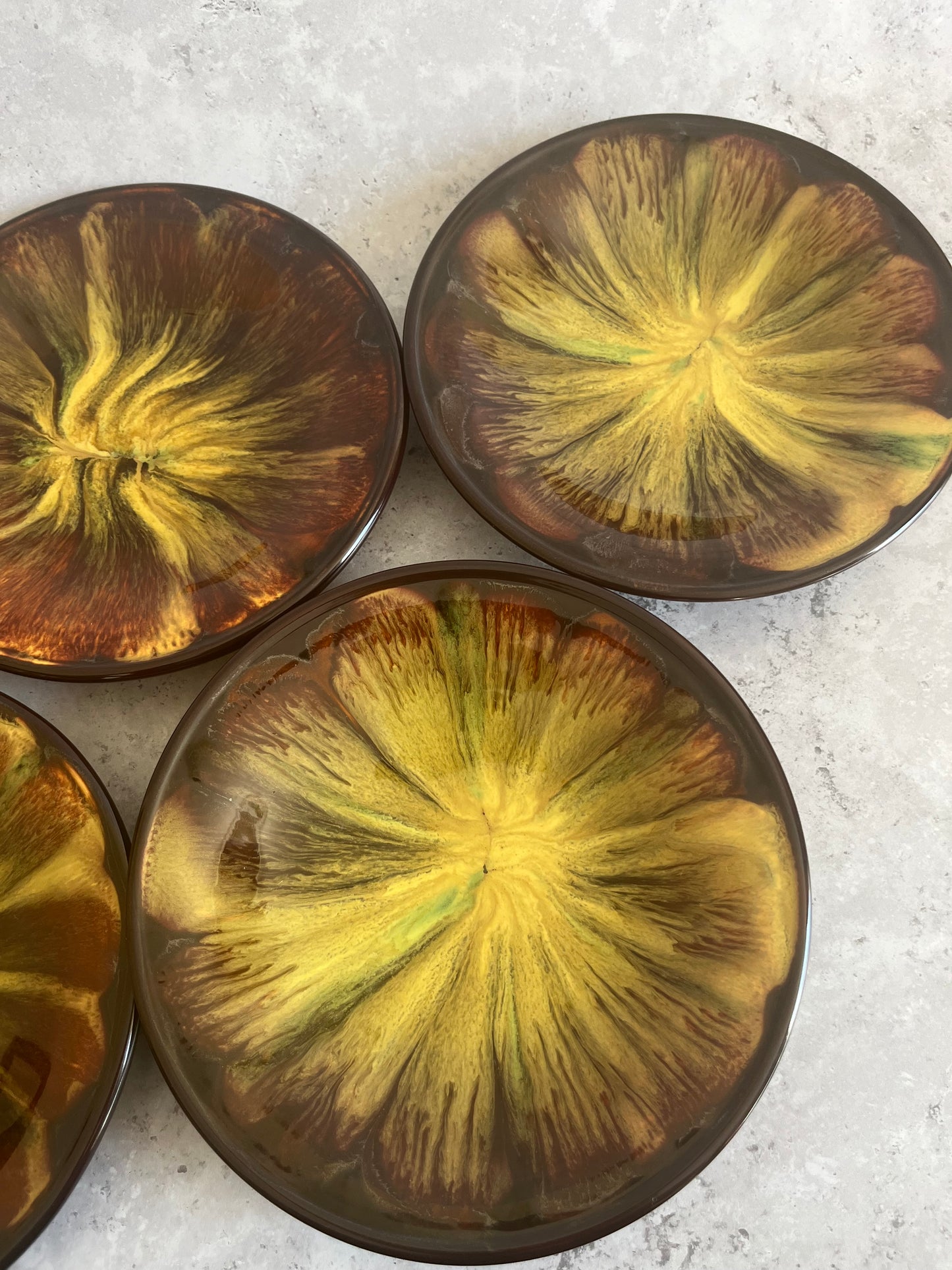 Vintage Russian Zik Konakovo Set Of 5 Side Plates Art Pottery Plate Set