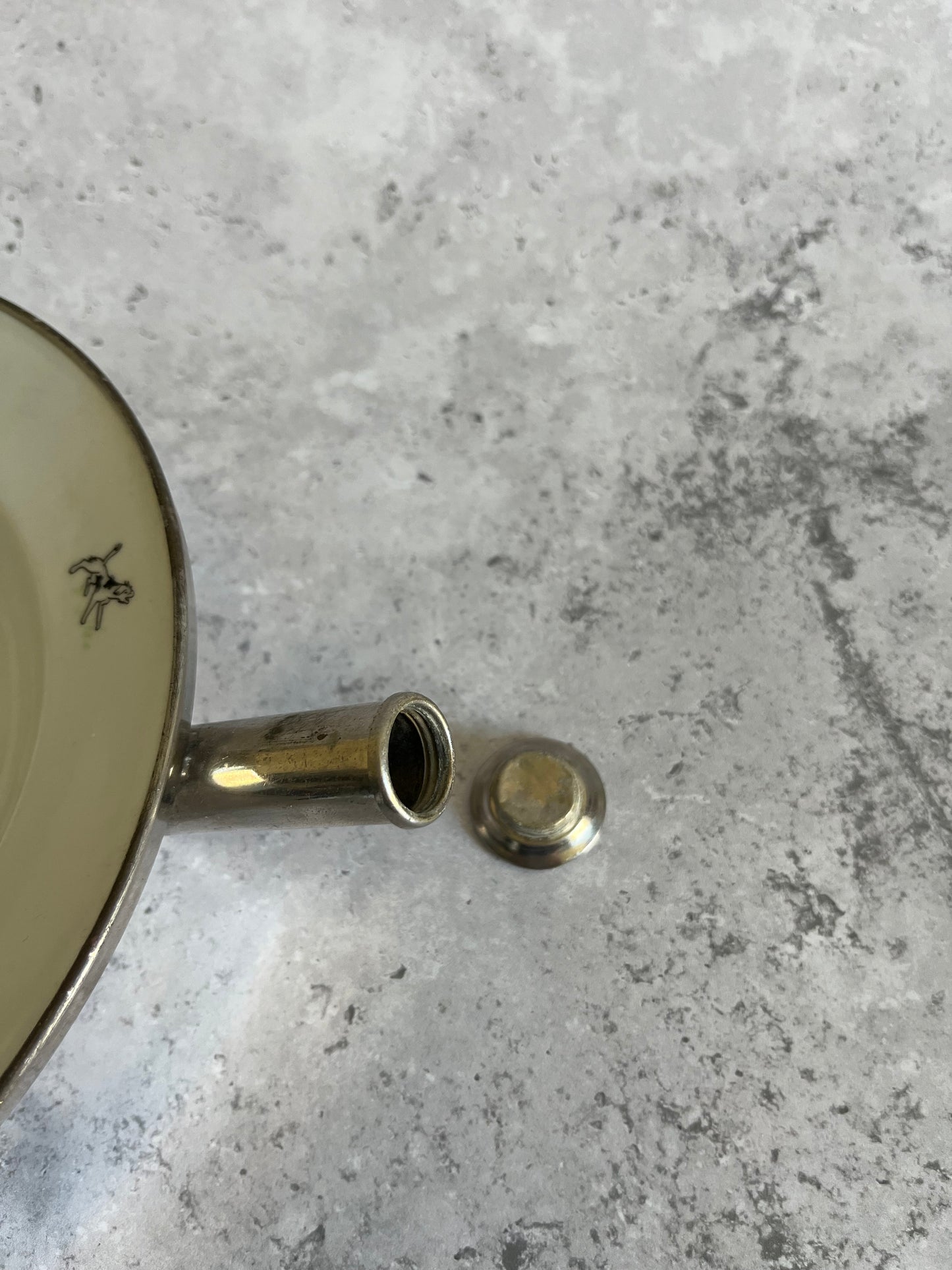 Vintage German Children’s Warming Bowl Retro Design With Metal Surround