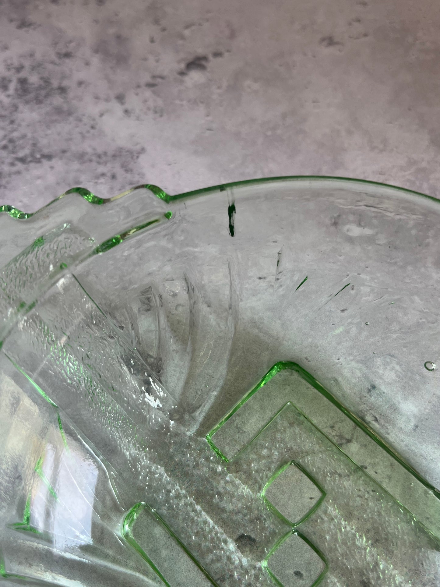 Vintage Art Deco Stolle Niemen Green Art Deco Set Of 7 Bowls 1930's Glass