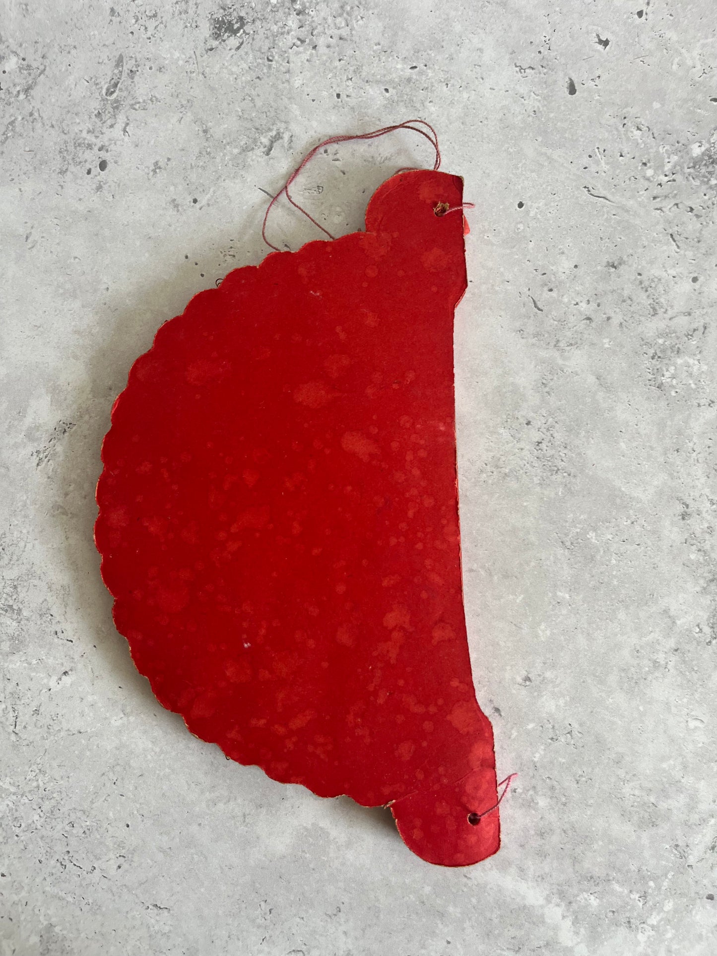Vintage Christmas Red Paper Honeycomb Bauble Xmas Hanging Decoration