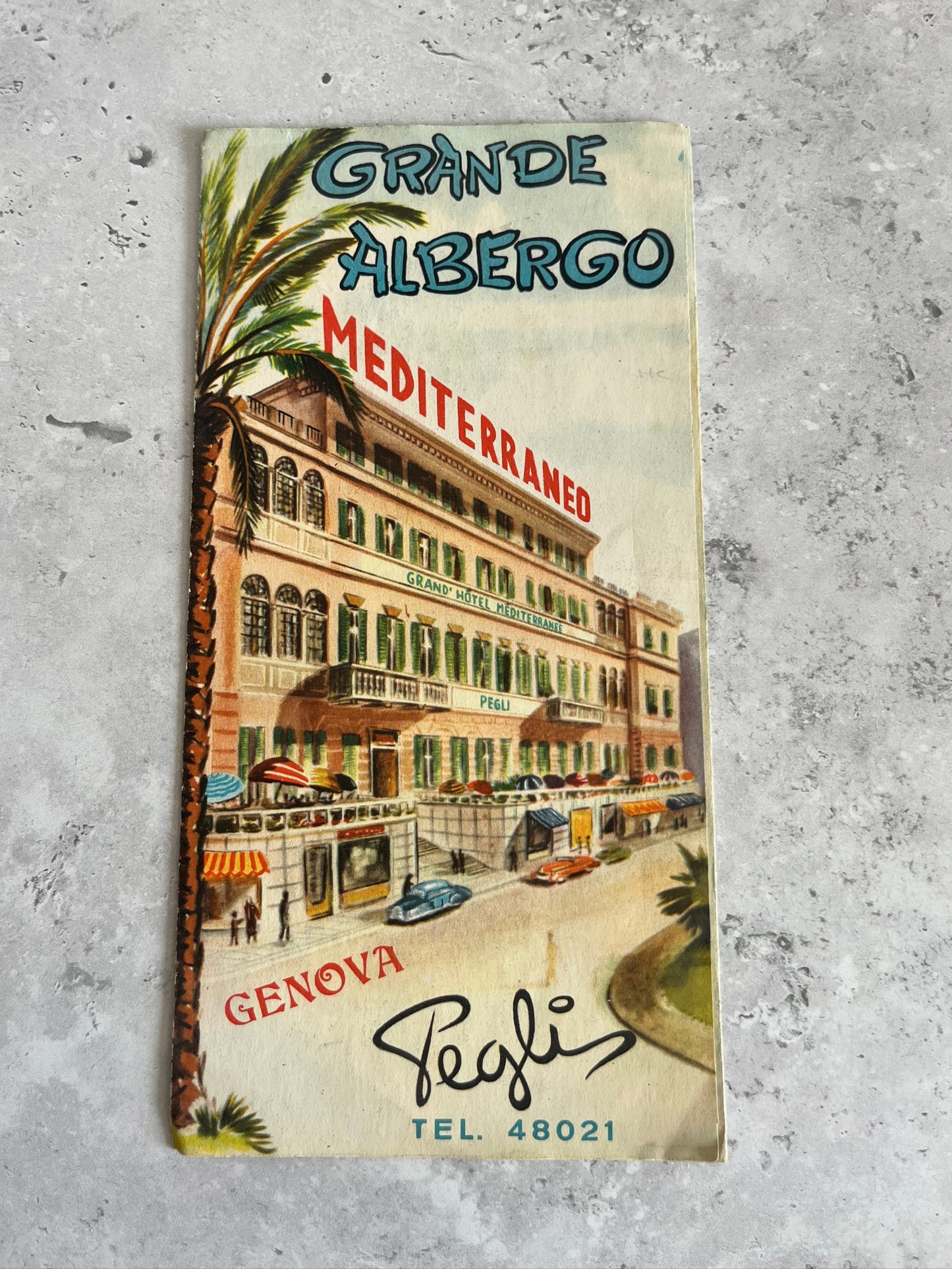 Vintage 1950’s Hotel Grande Albergo Brochure Genova Booklet