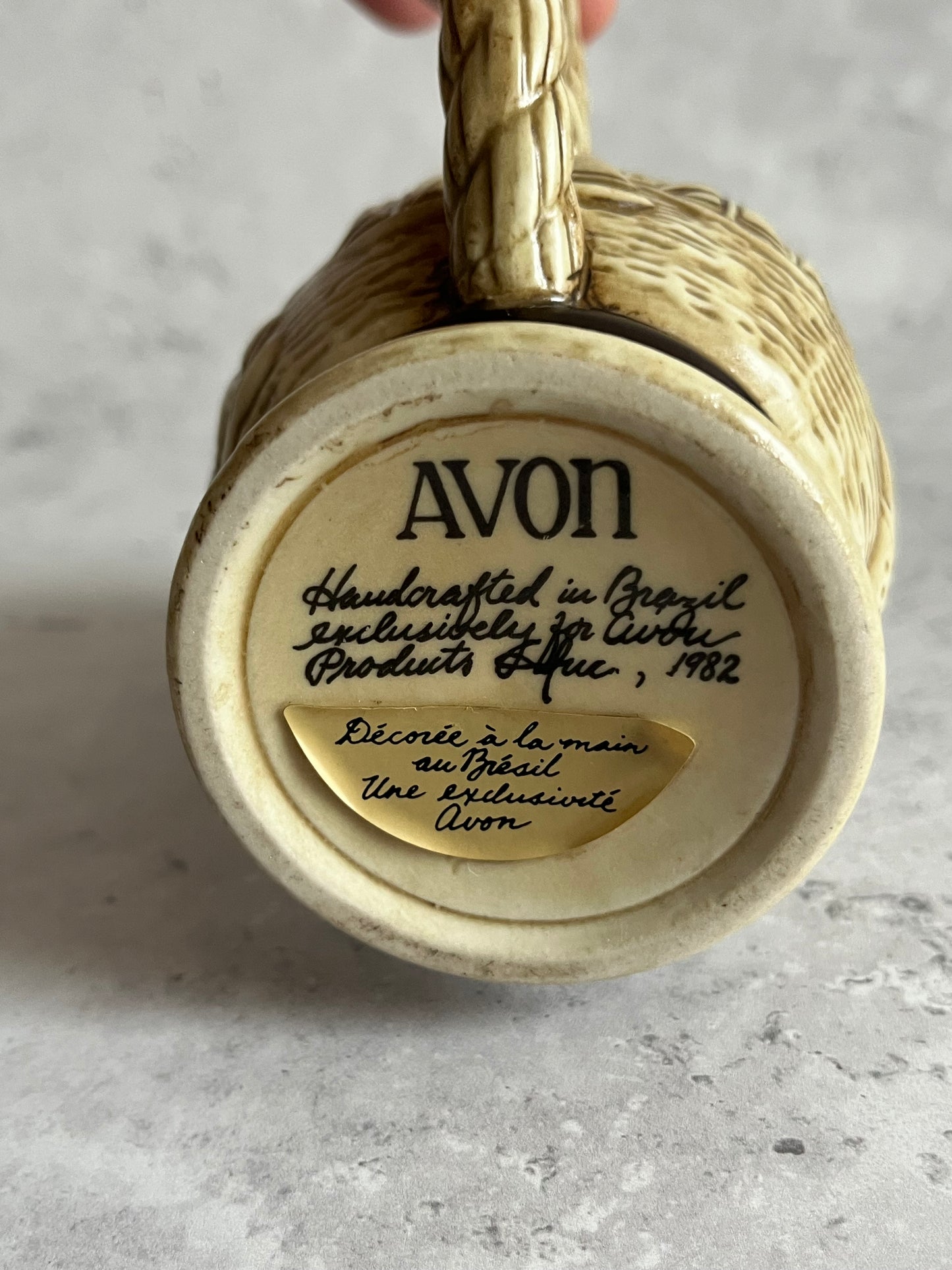 Avon Brazilian Handcrafted Stein Nautical Theme Rope Styled Handle 1982 Small Tankard