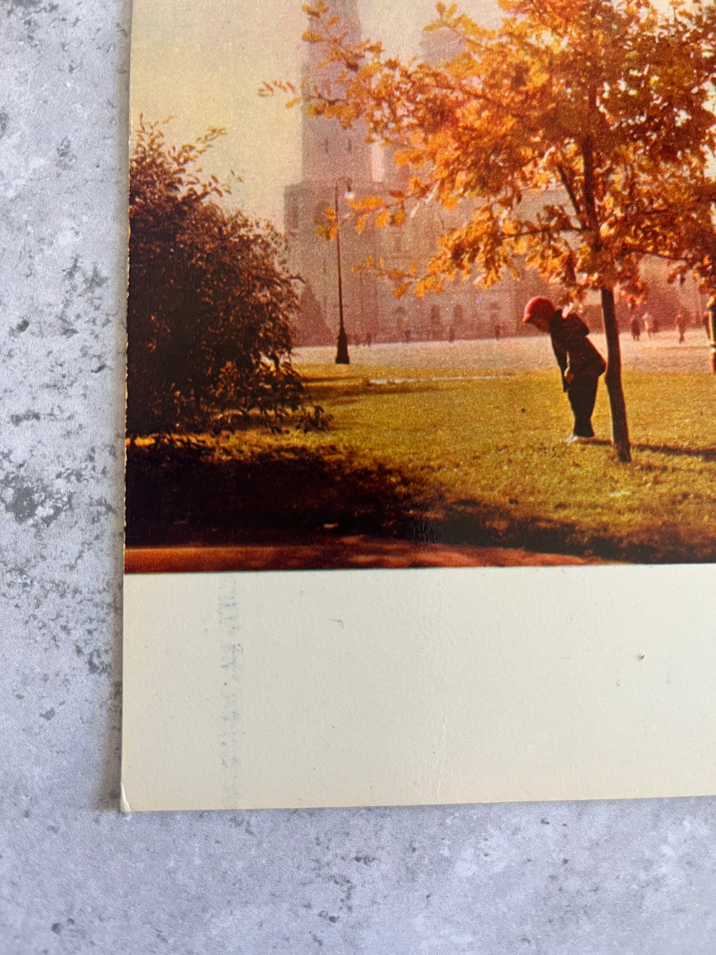 Vintage Blank Soviet 1966 Ivanovskaya Square Kremlin Photography Postcard Autumnal Theme