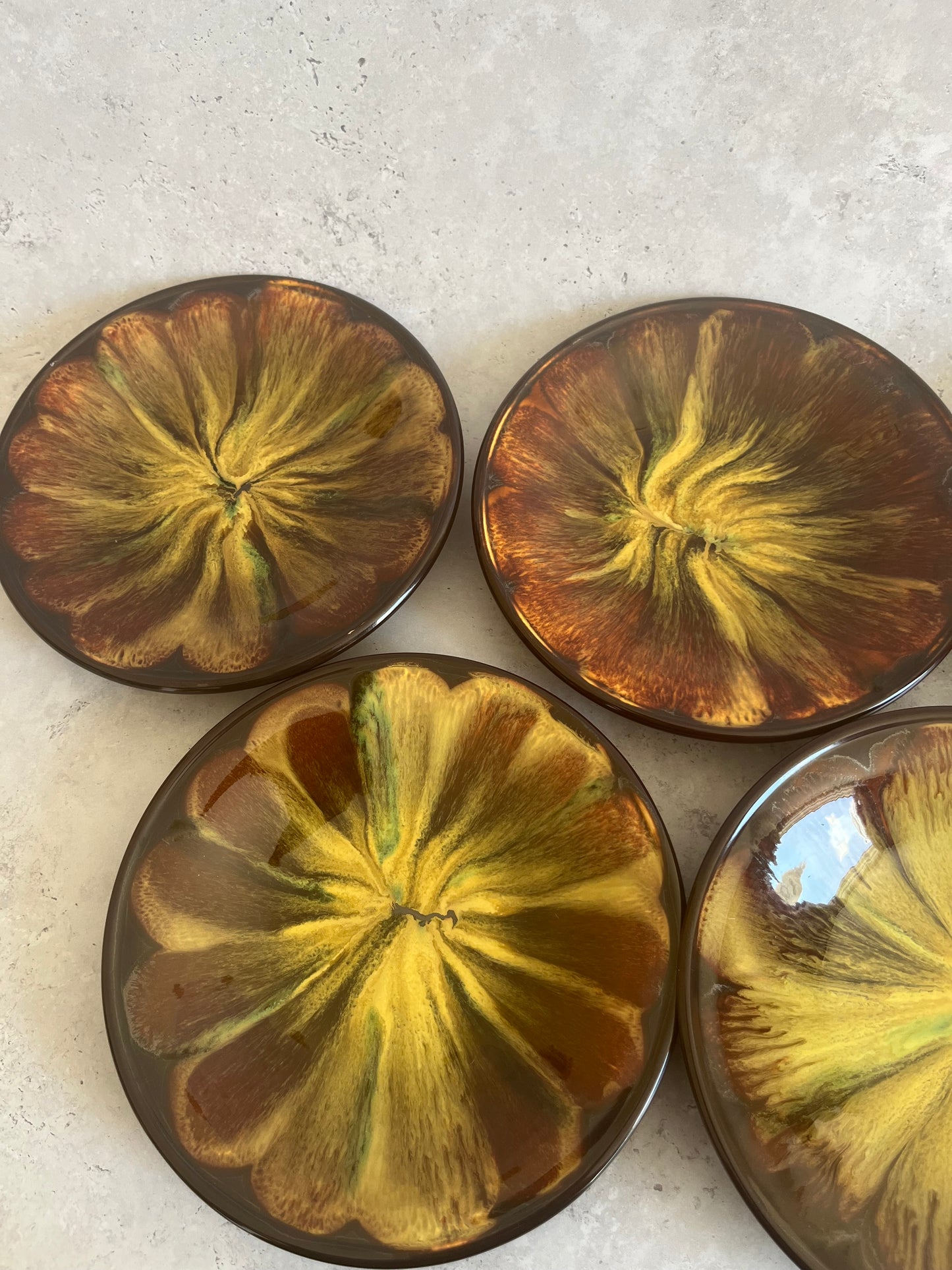 Vintage Russian Zik Konakovo Set Of 5 Side Plates Art Pottery Plate Set