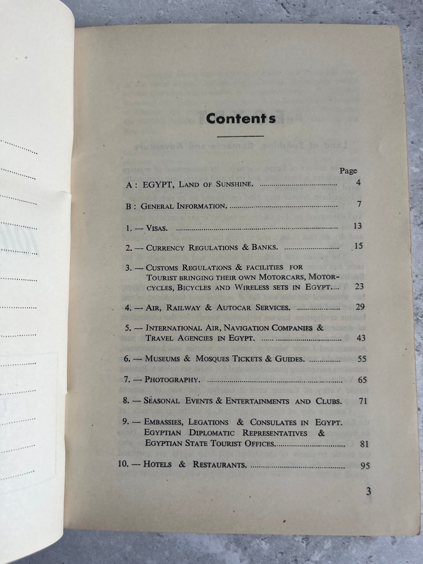 Vintage 1957 Egypt Tourist Information Booklet Retro Non Fiction Book