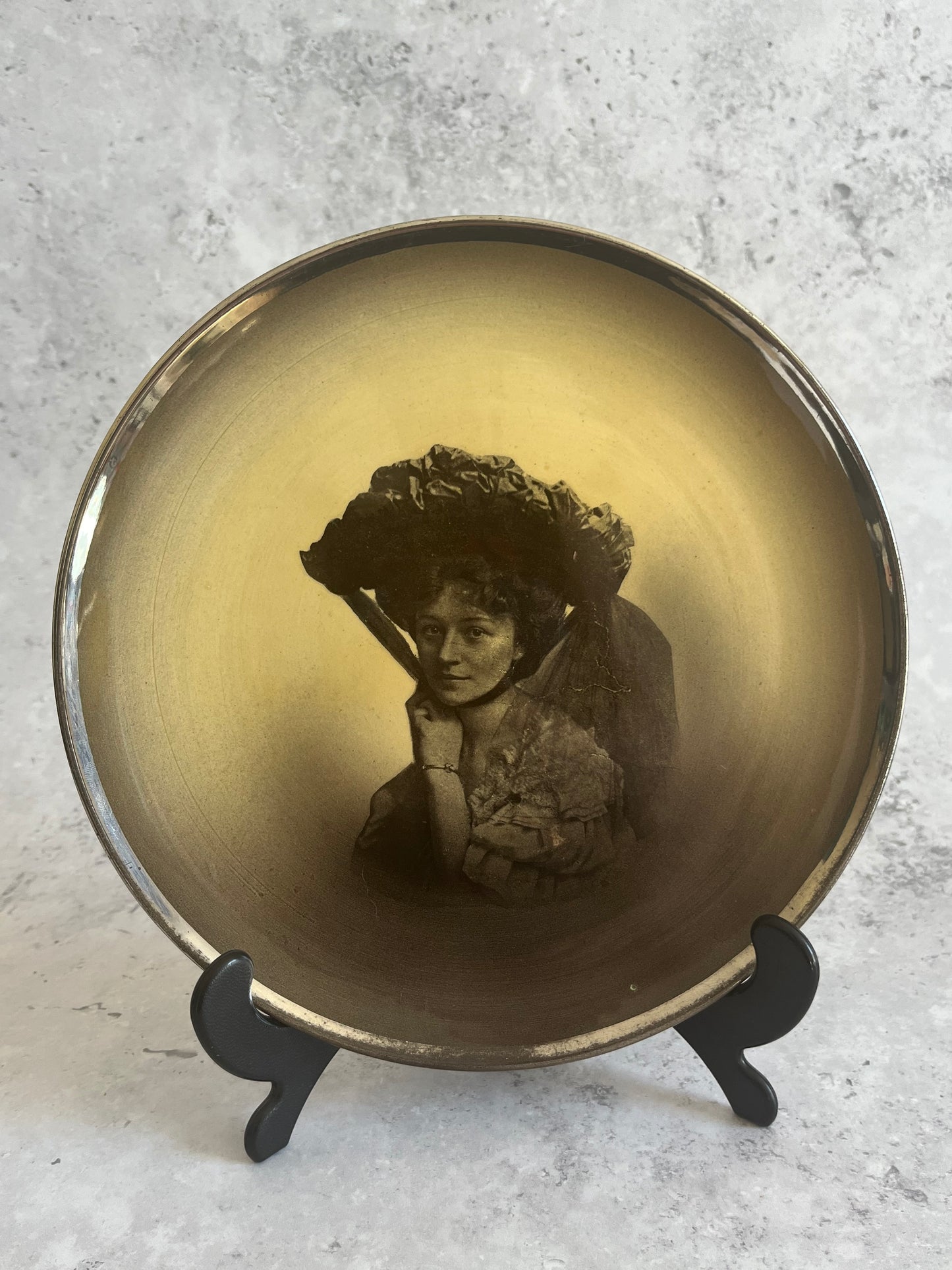 Ridgway England Rare Victorian Lady Portrait Ceramic Wall Plate