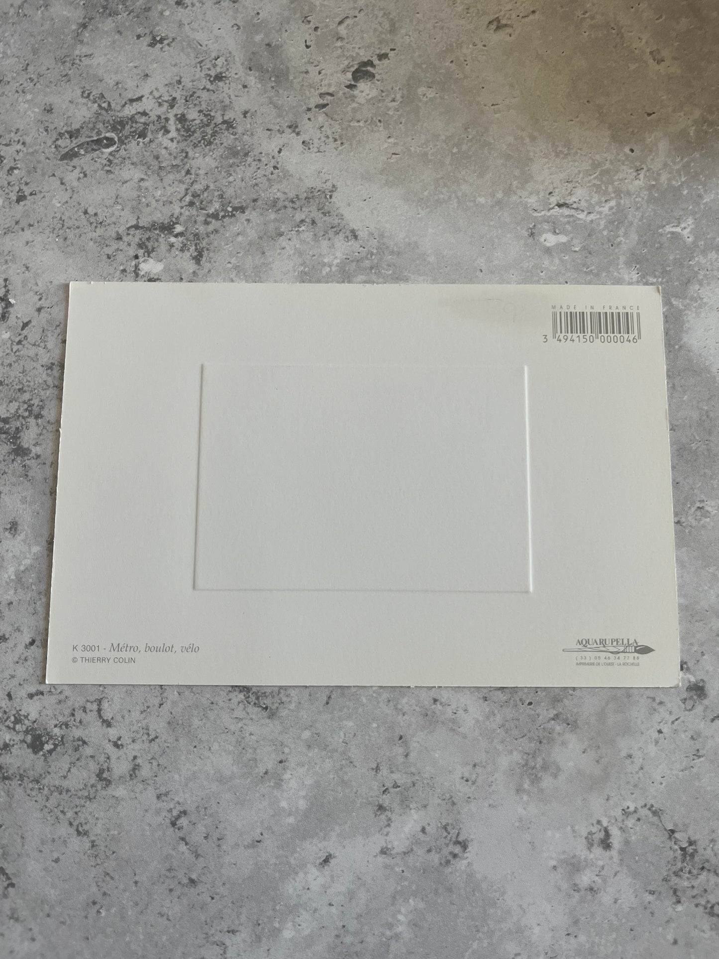 ‘Métro, boulot, vélo’ Subway, Work Bike By Thierry Colin Paris Photography Blank Postcard