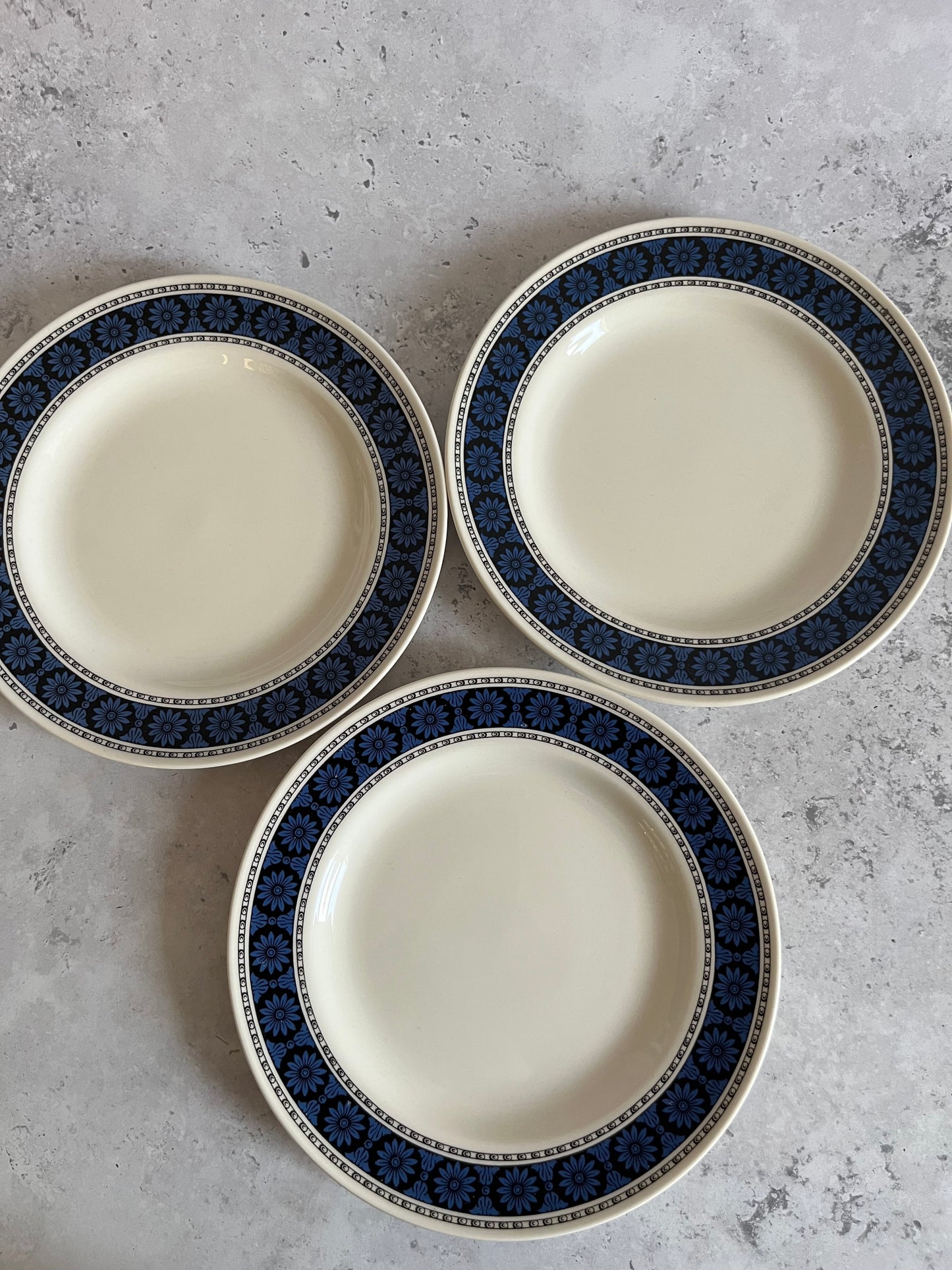 Vintage Wedgwood Set Of 7 Side Plates 1960’s Argosy Pattern Good Condition