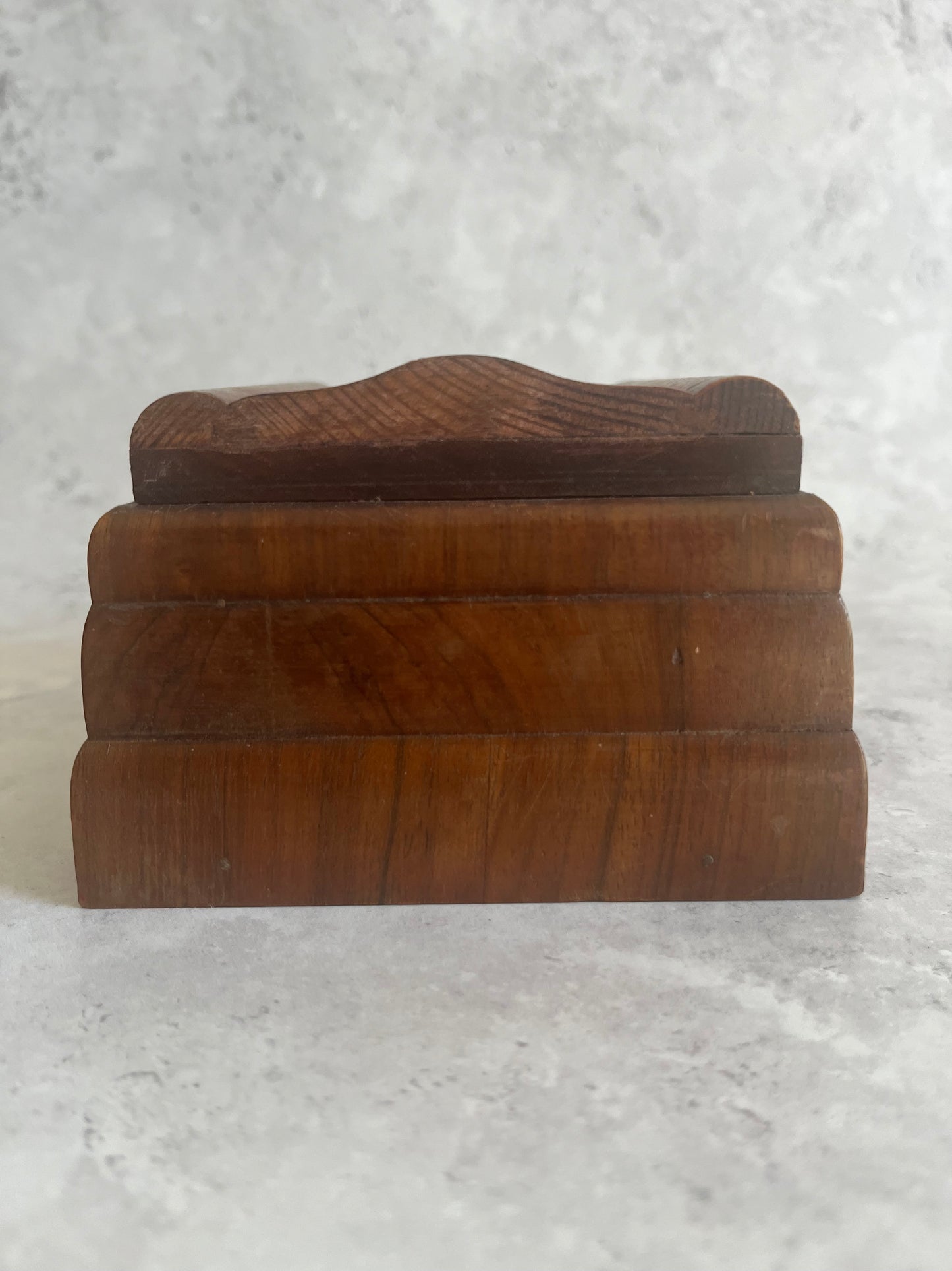 Art Deco Shaped Wooden Box Desktop Storage Box