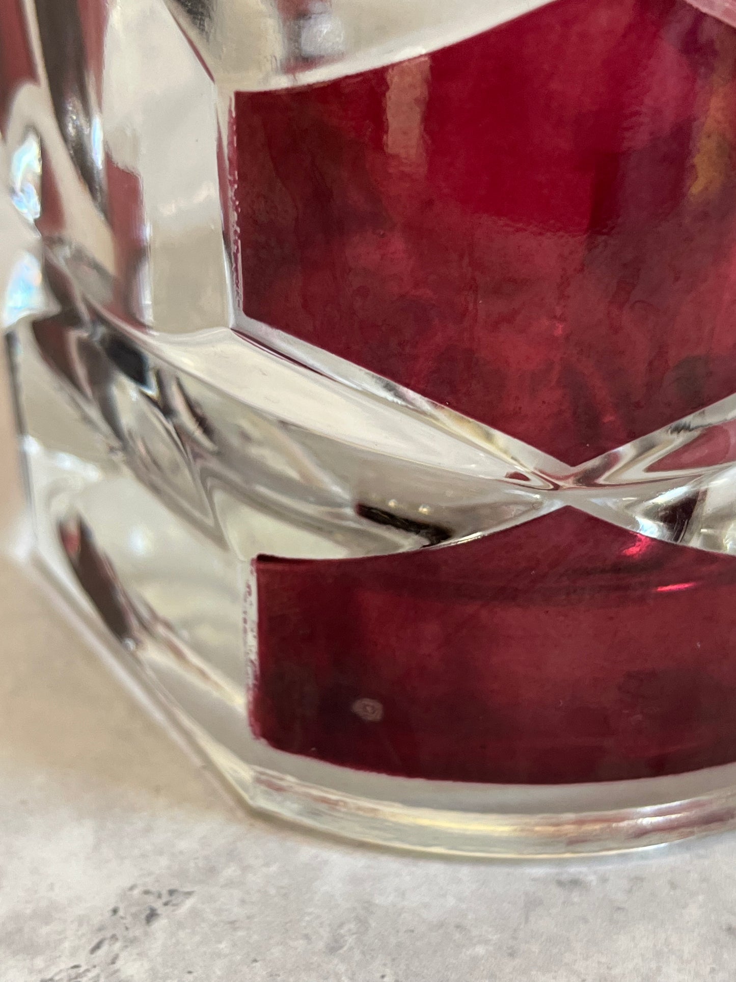 Vintage Luminarc Windsor Rubis Glass Vase 24cm H Retro 1970’s Style