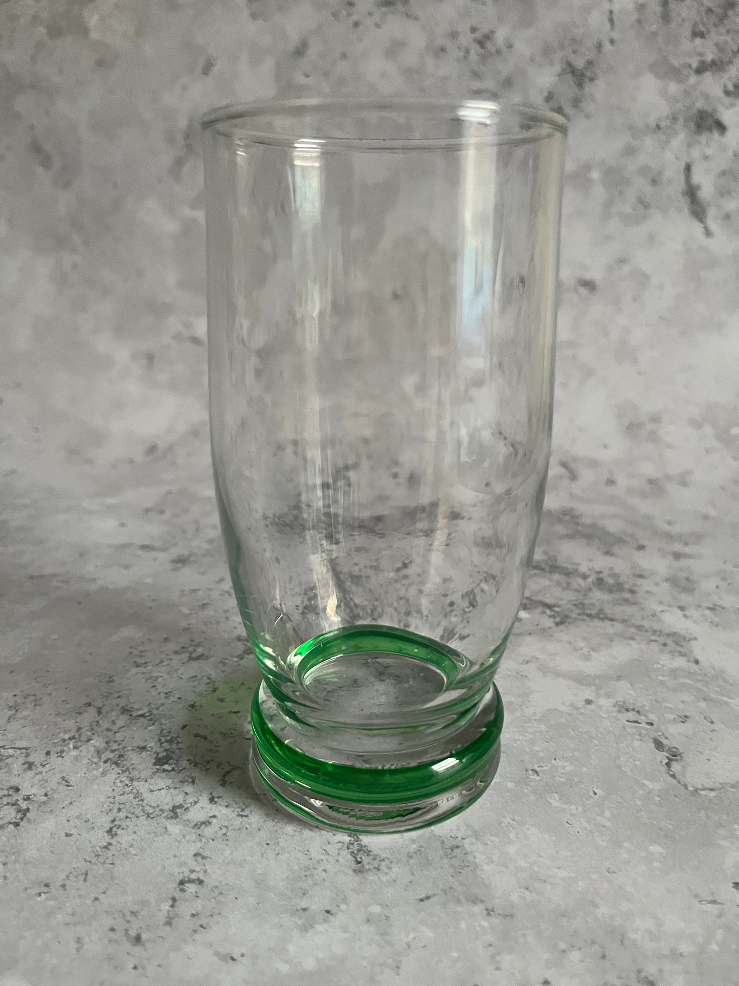 Vintage French Set Of 7 Green Water Glasses Tumblers 13cm High