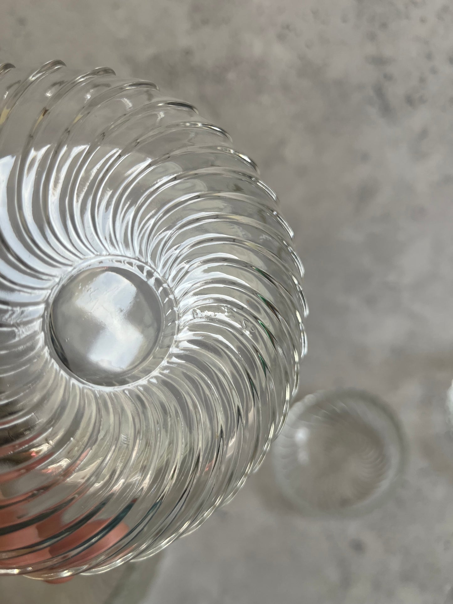 Vintage Clear Glass Spiral Pattern Dessert Bowl Set Of 4 Bowls