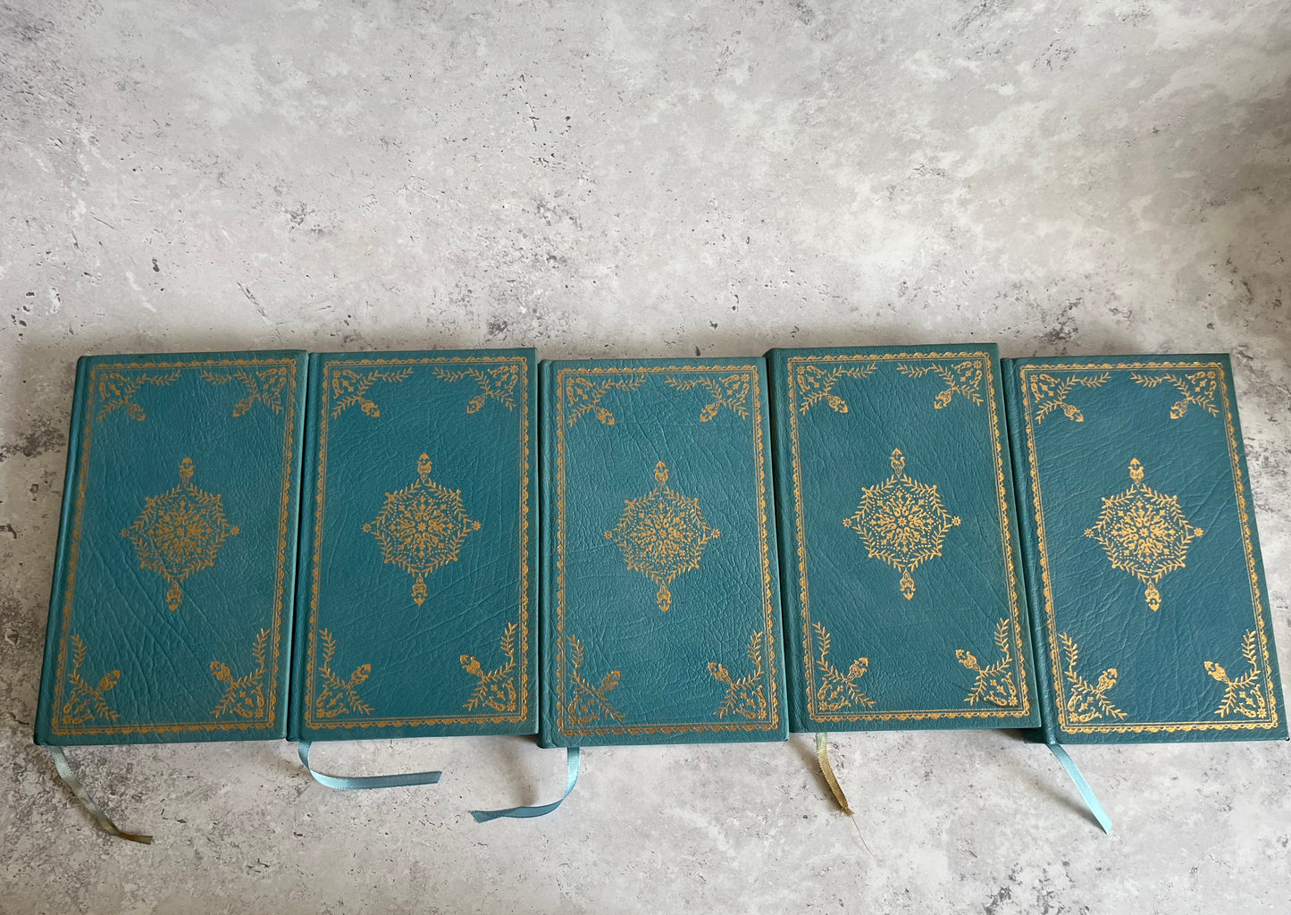 Jane Austen Complete 5 Volume Set Heron Books 1970s Leather Bound Ed.