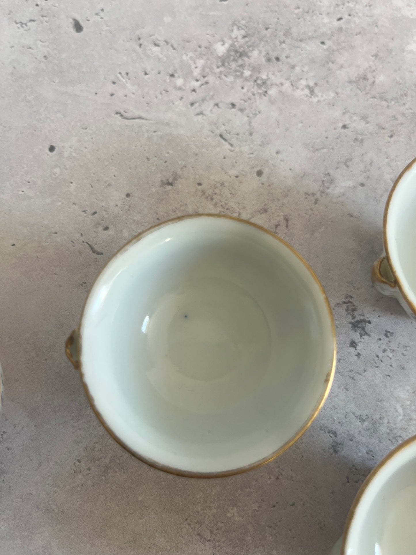 Vintage Japanese Kutani Set Of 5 Whistling Sake Cups Seated Figure Design