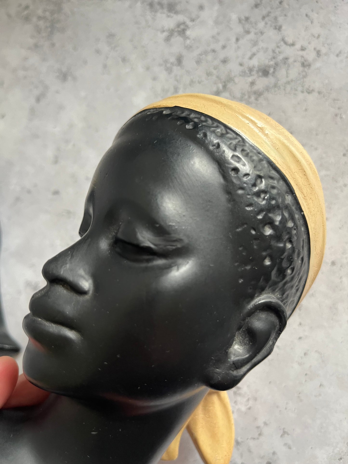 Duron Chalkware Pair Of Profile Head Ornaments Wall Hanging Plaque