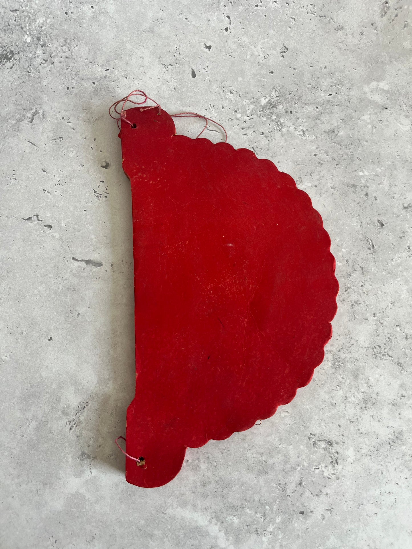 Vintage Christmas Red Paper Honeycomb Bauble Xmas Hanging Decoration