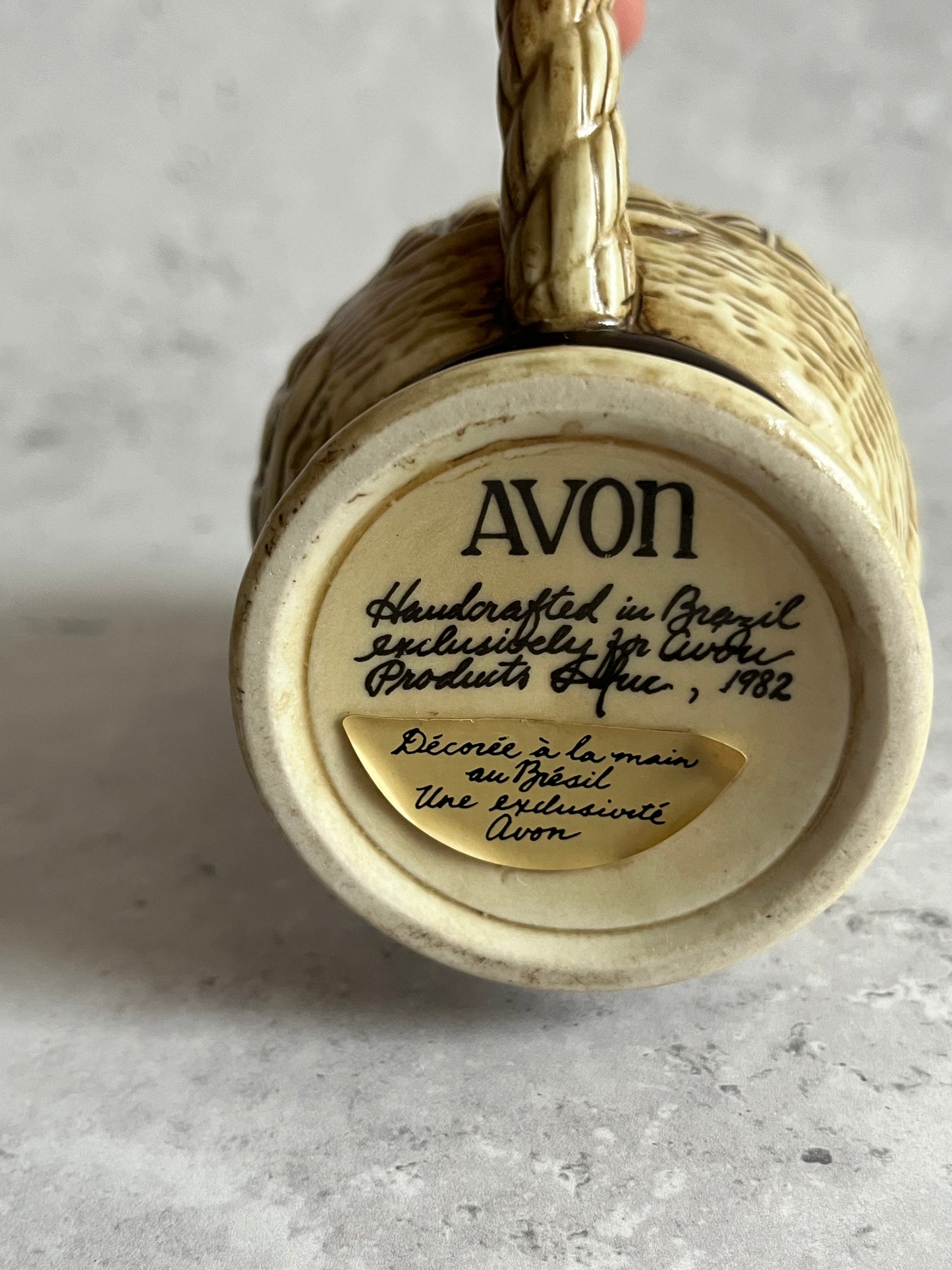 Avon Brazilian Handcrafted Stein Nautical Theme Rope Styled Handle 1982 Small Tankard