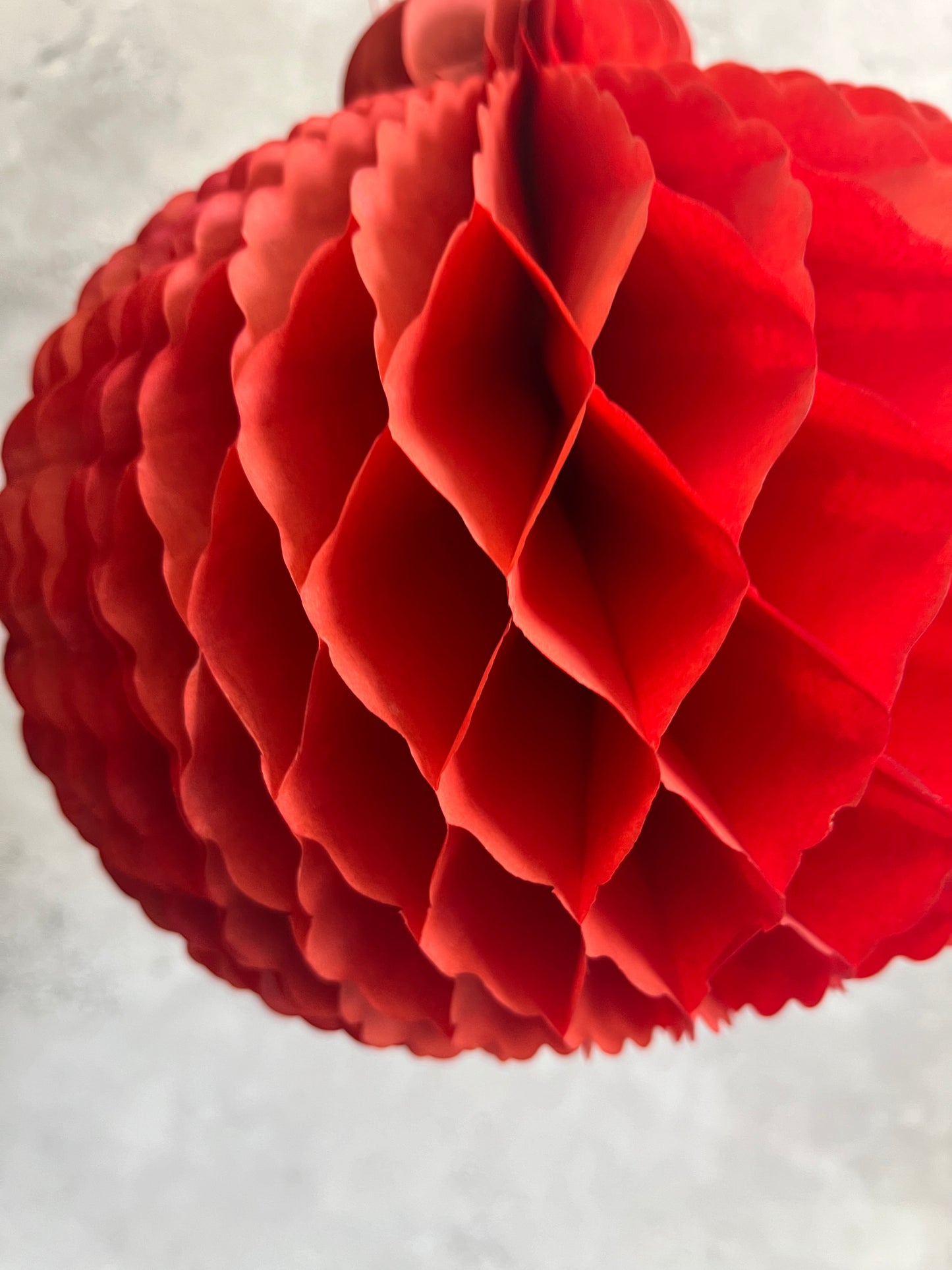 Vintage Christmas Red Paper Honeycomb Bauble Xmas Hanging Decoration