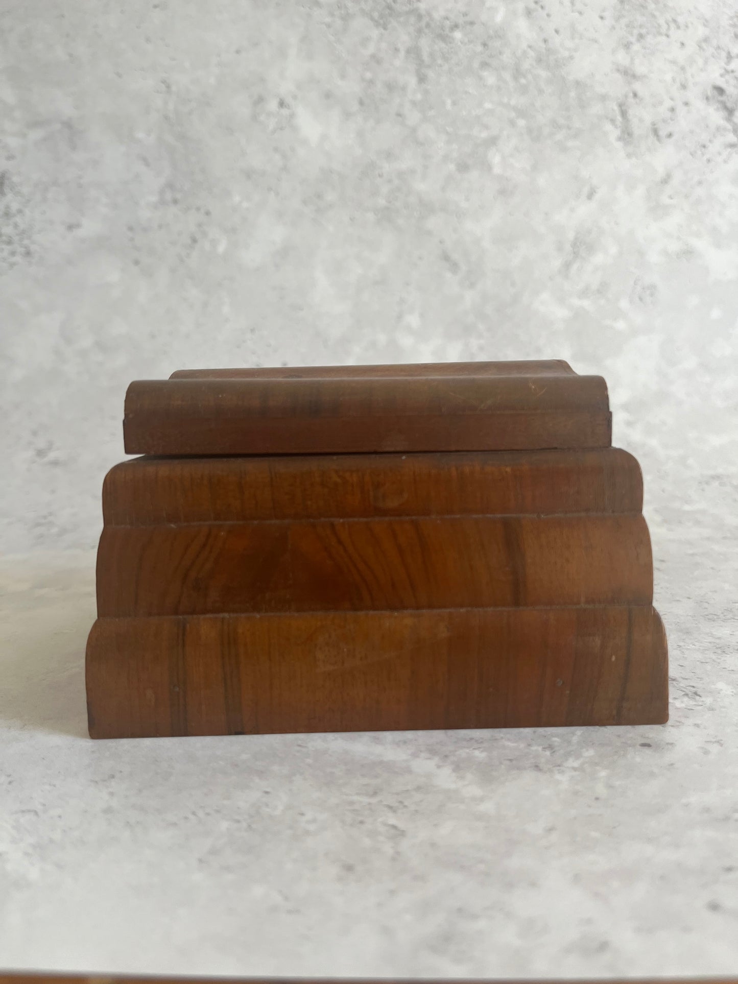 Art Deco Shaped Wooden Box Desktop Storage Box