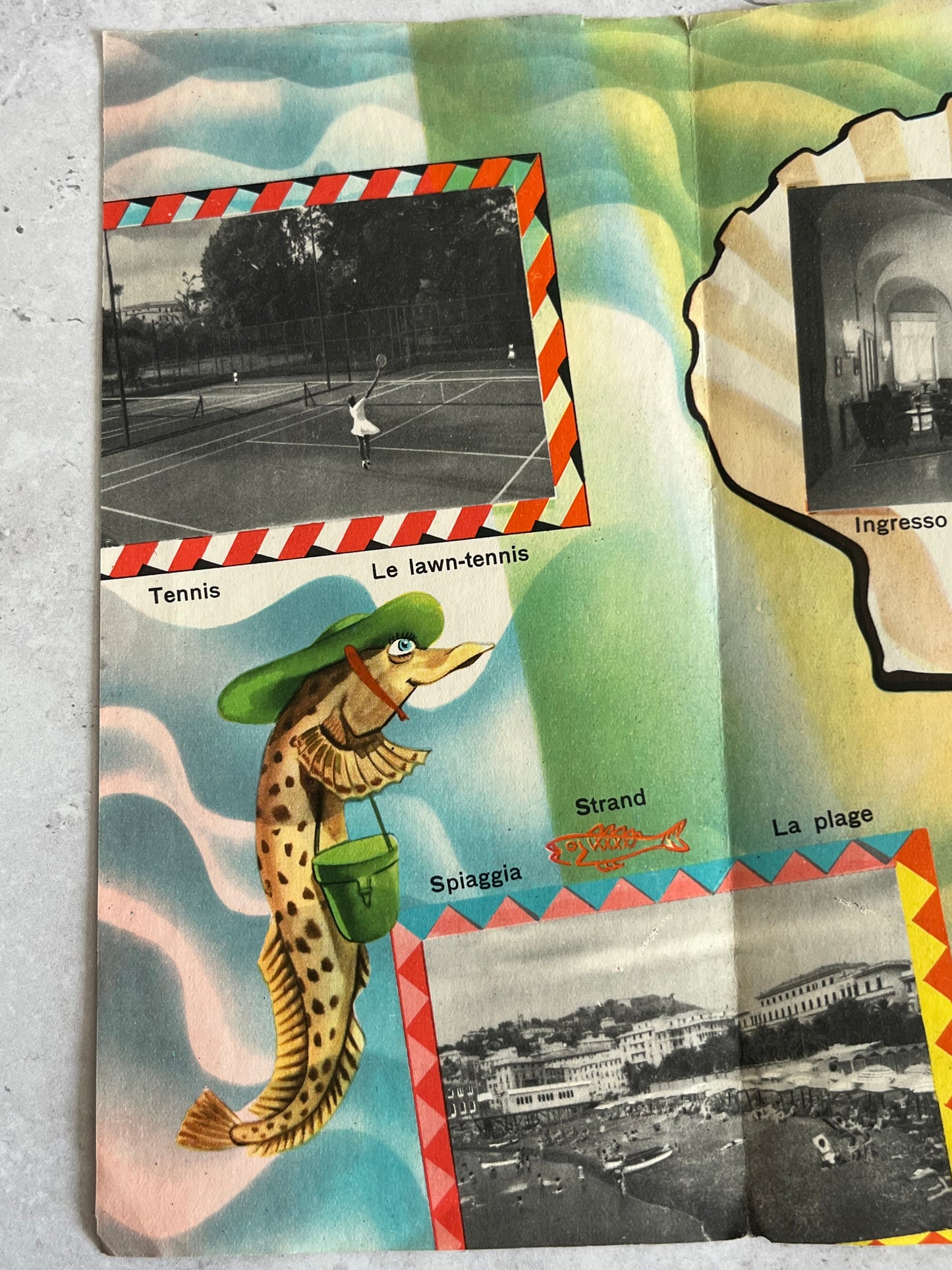 Vintage 1950’s Hotel Grande Albergo Brochure Genova Booklet