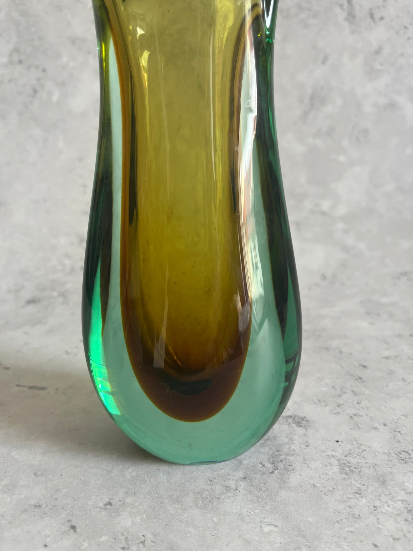 Vintage Murano Sommerso Glass Vase Fishtail or Beak Style Glass Vase
