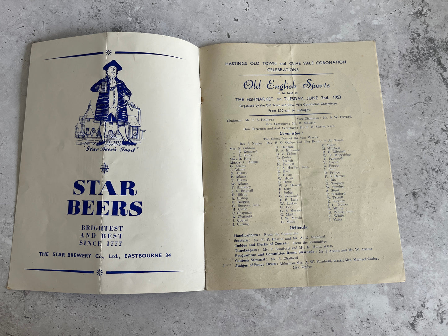 Hastings 1953 Old Town Coronation Celebration Official Programme