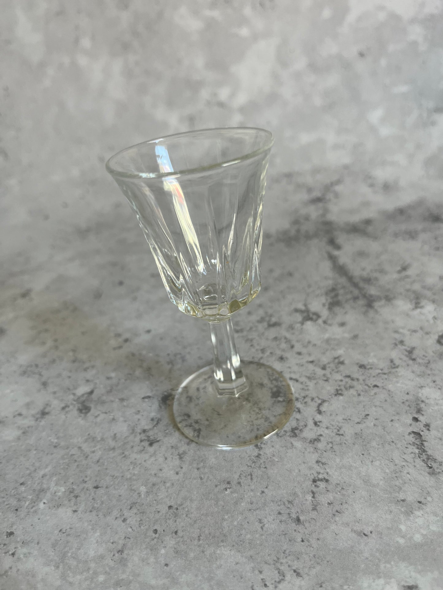 Set of Five Vintage Liqueur Glasses - French Cordial Glasses - Patterned Glass Set