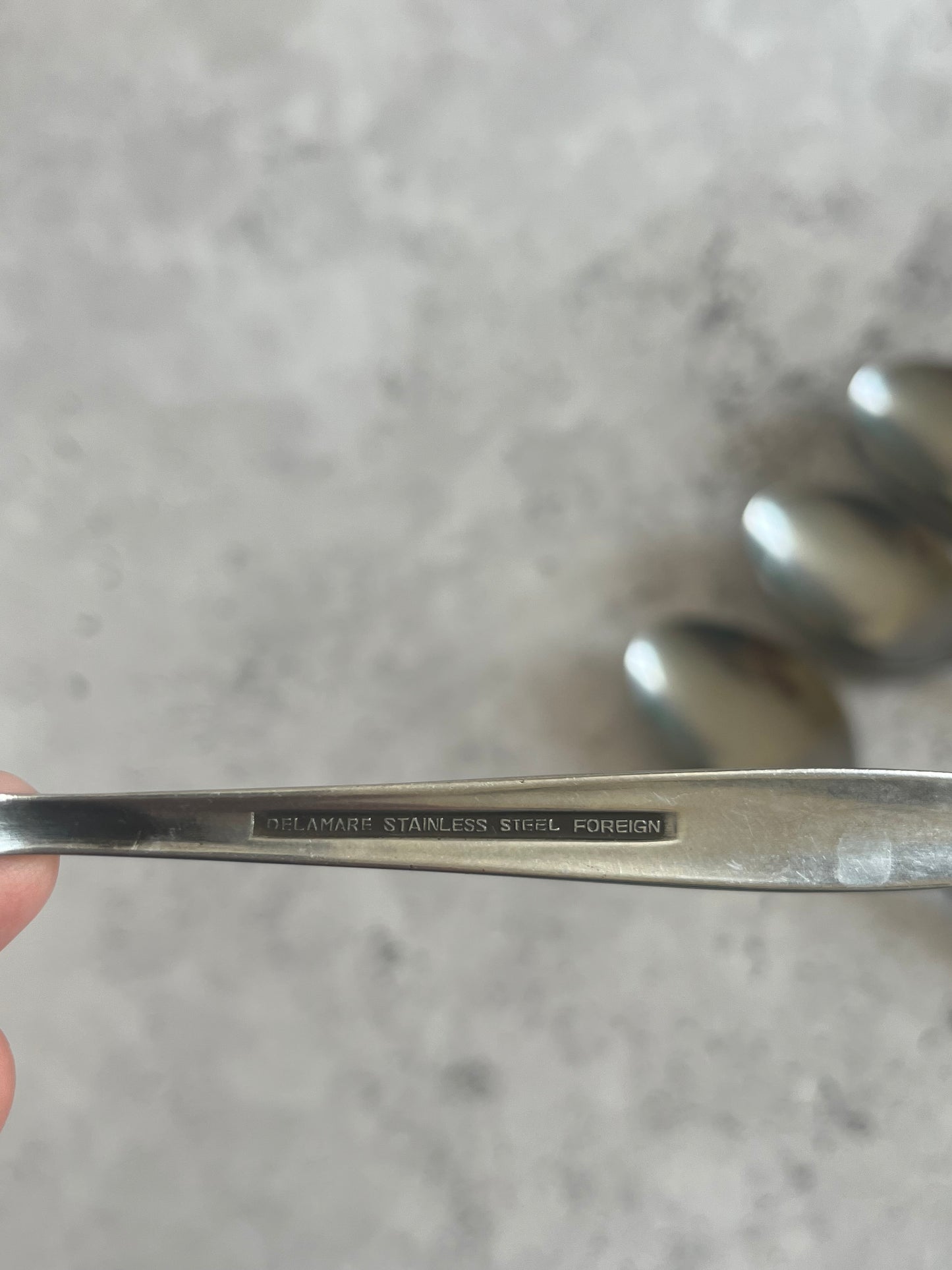 Vintage Korean Scroll Design Set Of 4 Table Spoons Stainless Steel Retro Cutlery