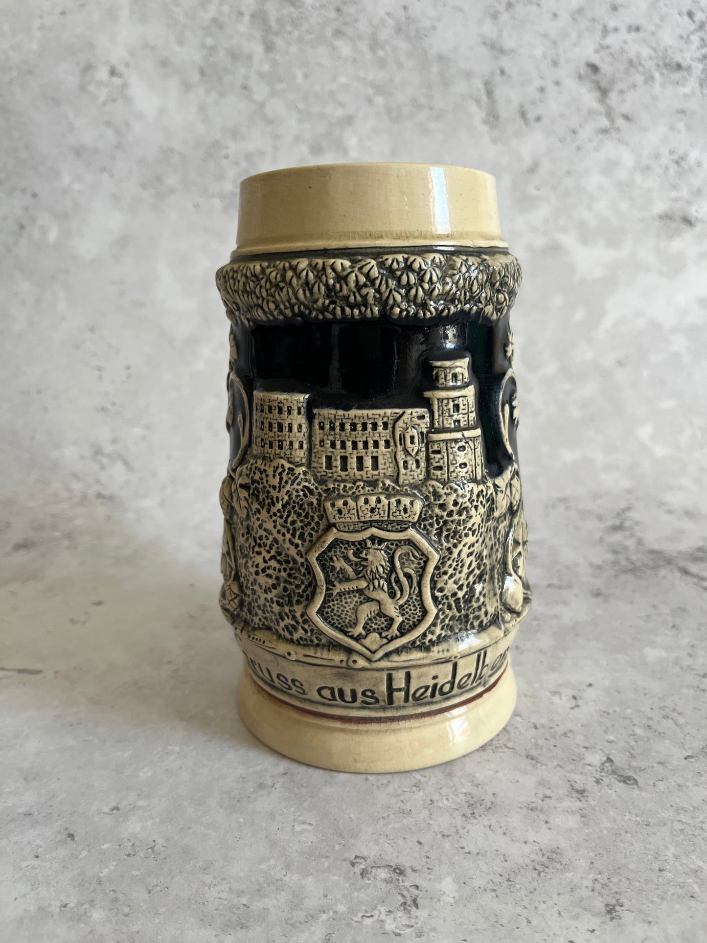 Original King Vintage German Beer Stein Heidelberg Souvenir Beer Mug