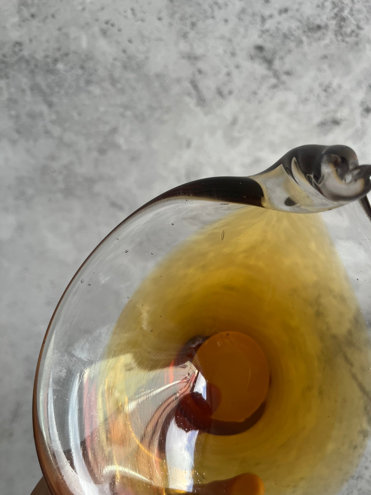 Studio Amber Art Glass Trinket Dish Lamp Shape Mid Century Style