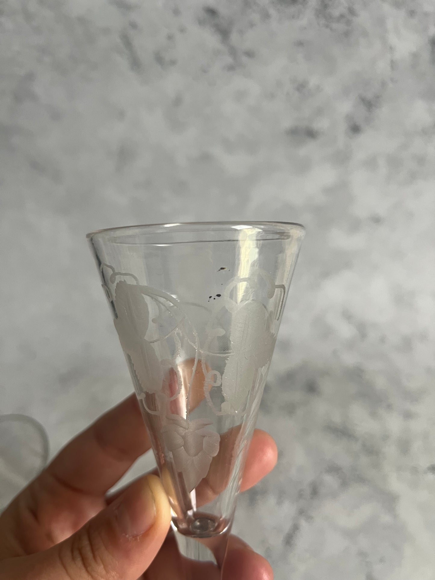 Antique Georgian Pair Of Engraved Dwarf Ale Glasses Barley Hop Design