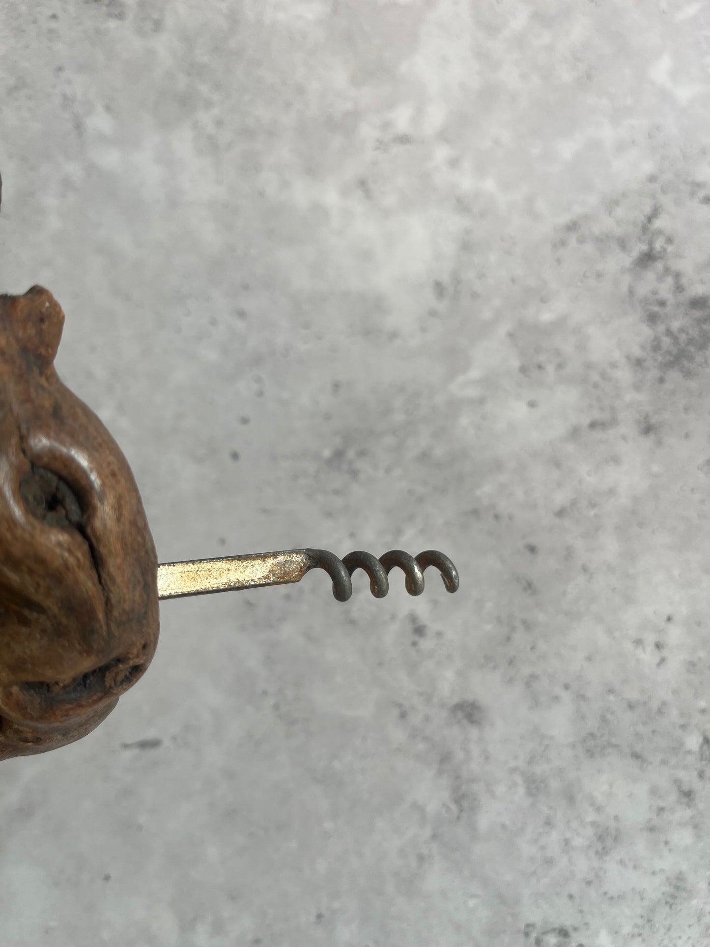 Vintage Root Wood Handle Corkscrew Grape Vine Retro Barware Bottle Opener