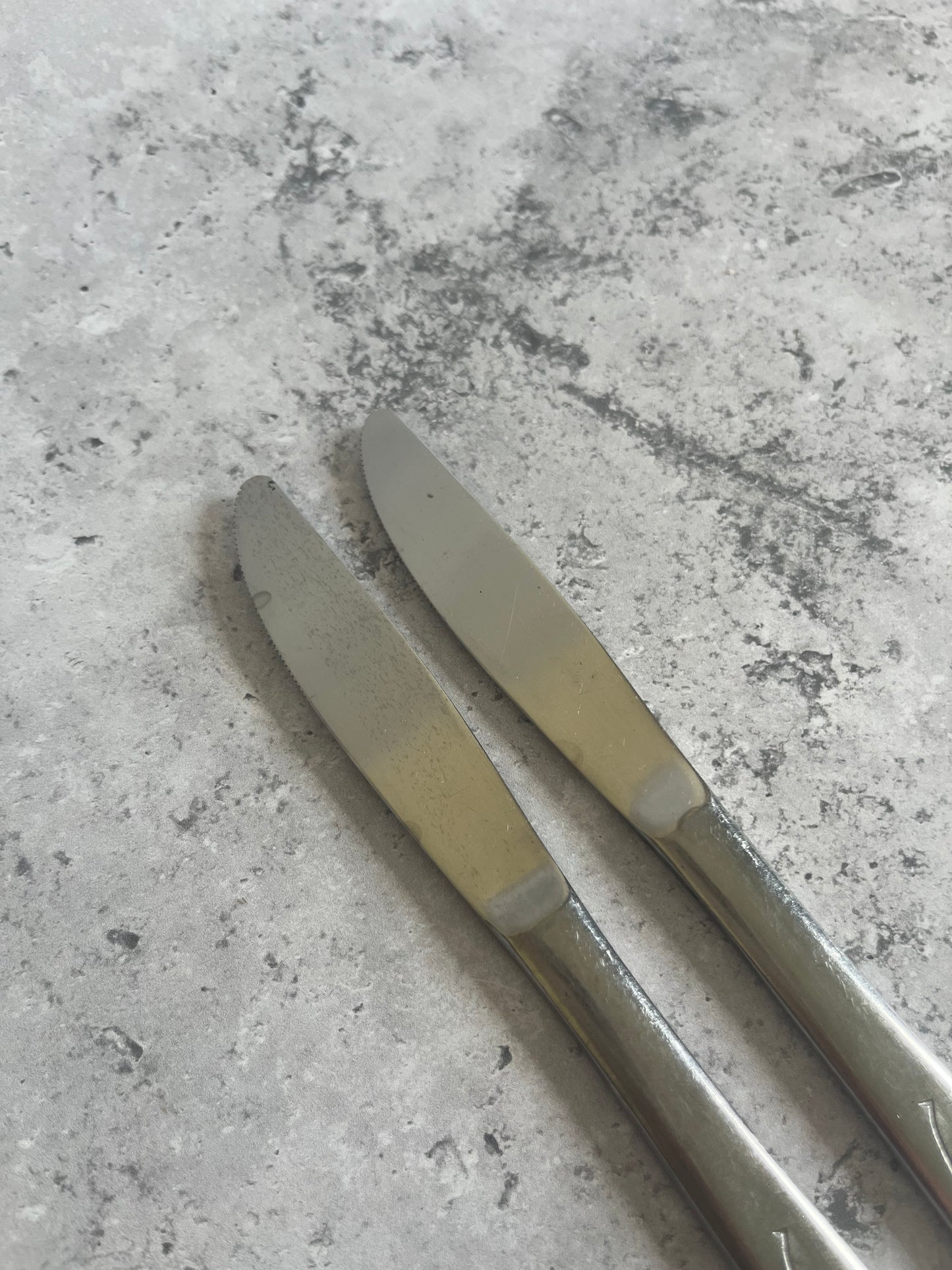 National Stainless Haiti Leaf Pattern Set Of 2 Vintage Table Knives Stainless Steel Cutlery