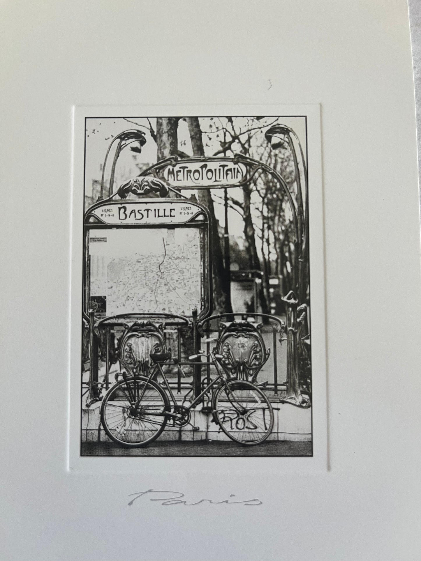 ‘Métro, boulot, vélo’ Subway, Work Bike By Thierry Colin Paris Photography Blank Postcard