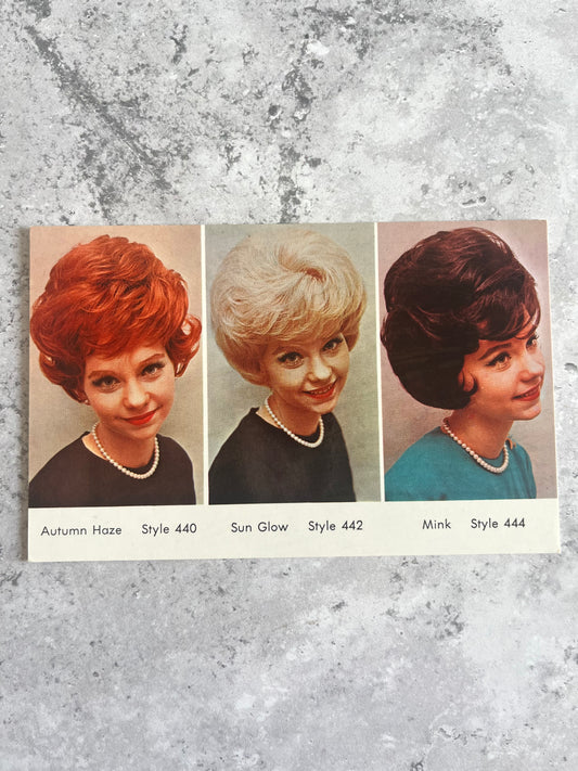Vintage Maison Marcel Wig Advertising Blank Postcard 1980s