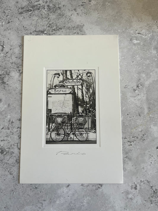 ‘Métro, boulot, vélo’ Subway, Work Bike By Thierry Colin Paris Photography Blank Postcard