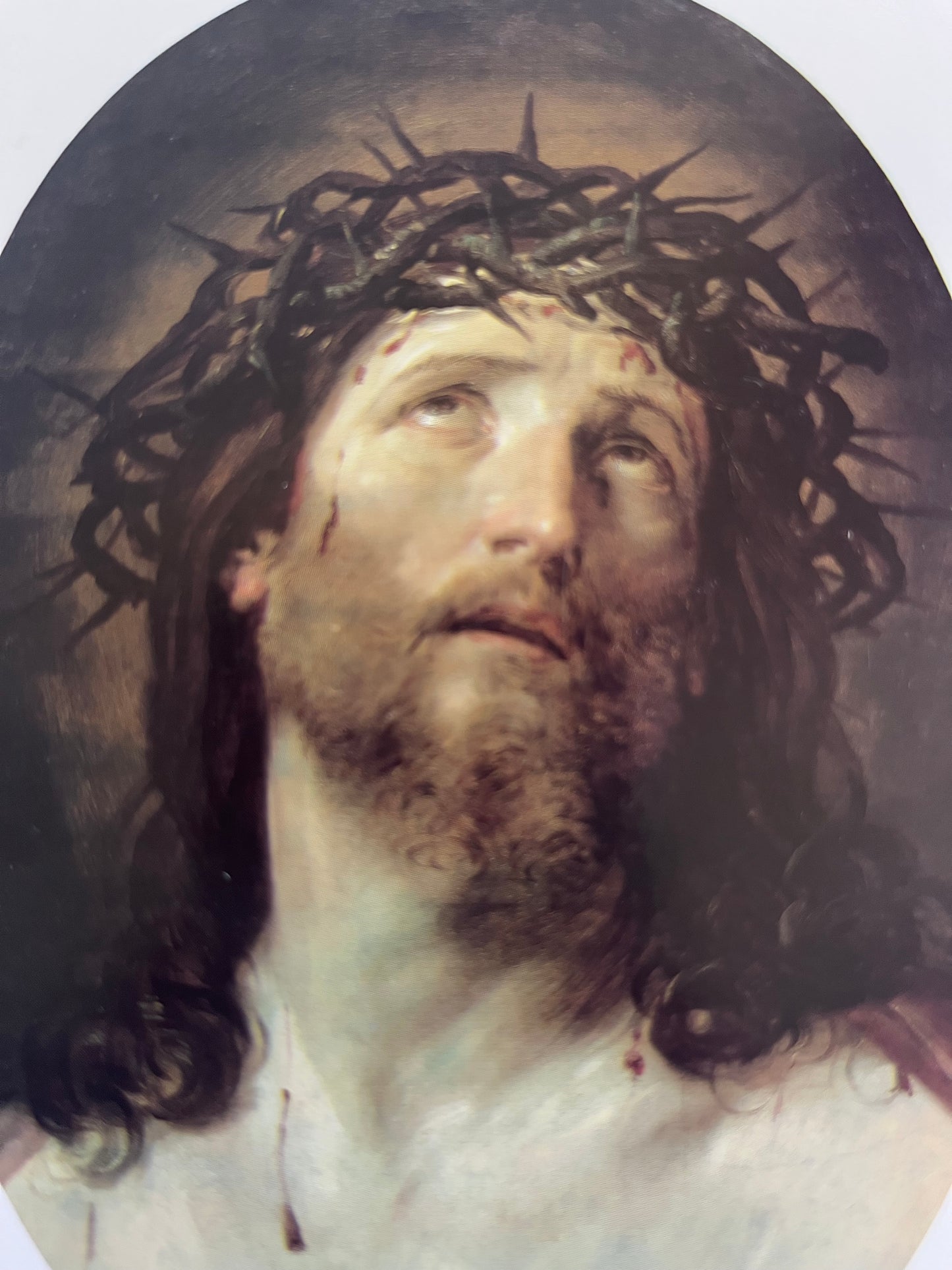 ‘Head Of Christ Crowned By Thorns’ by Guido Reni National Gallery Fine Art Blank Postcard