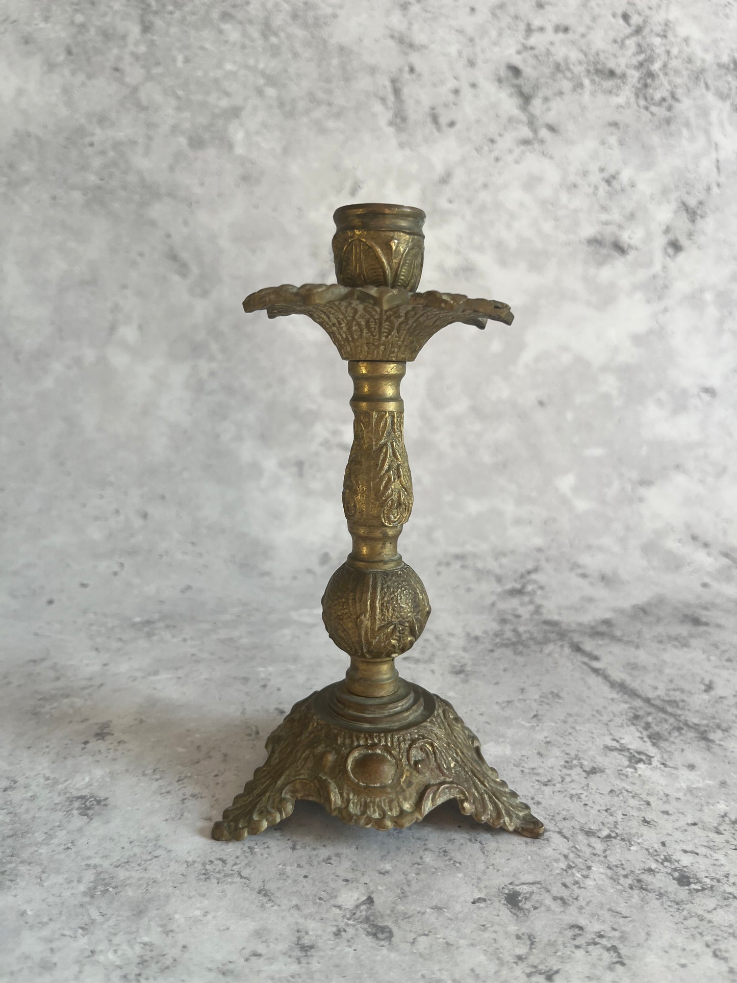Vintage French Rococo Revival Single Candlestick Ornate Design