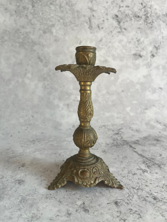 Vintage French Rococo Revival Single Candlestick Ornate Design