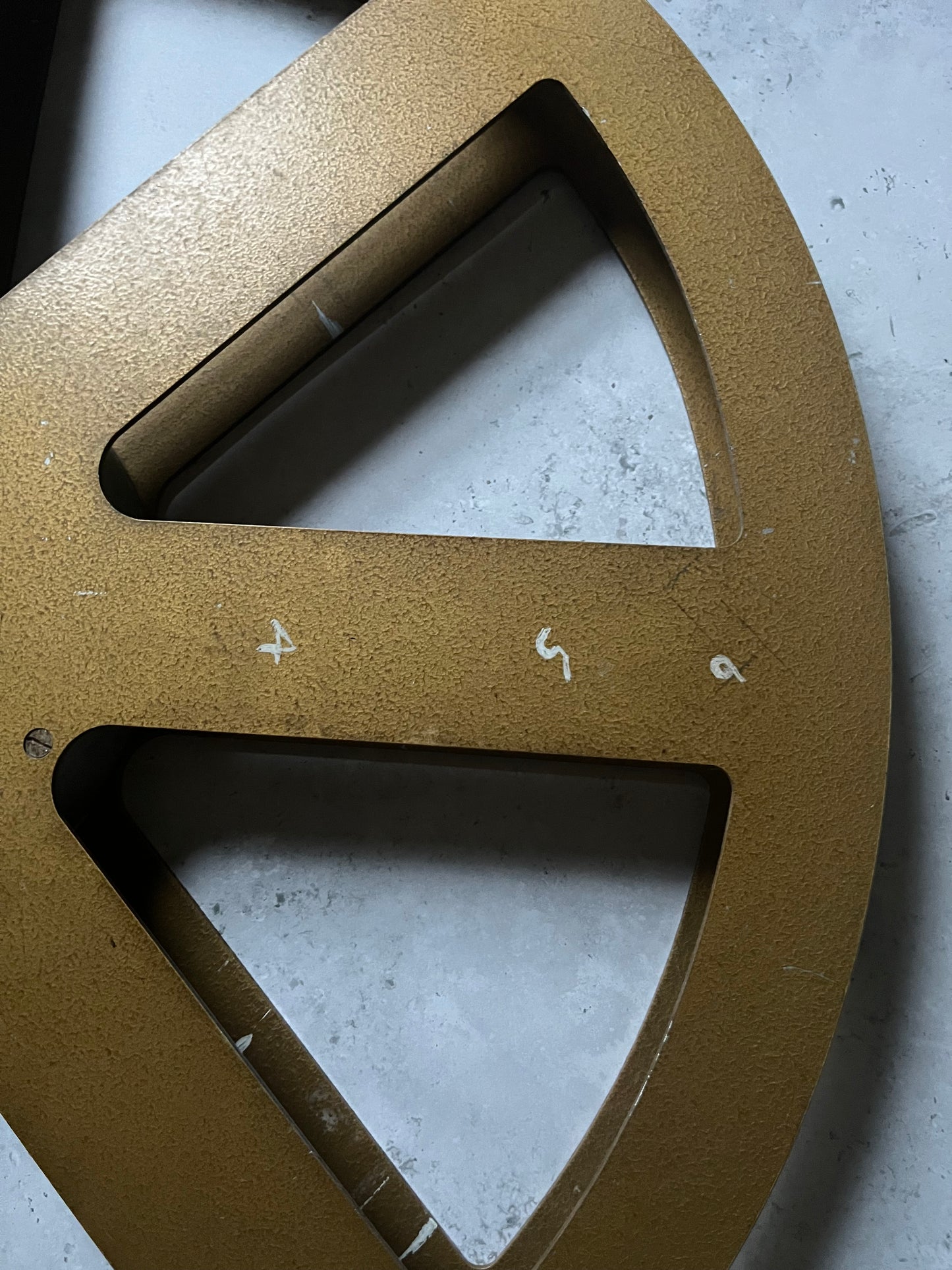 Vintage 24 inch 35mm Platter Film Reel Gold Coloured Professional Use