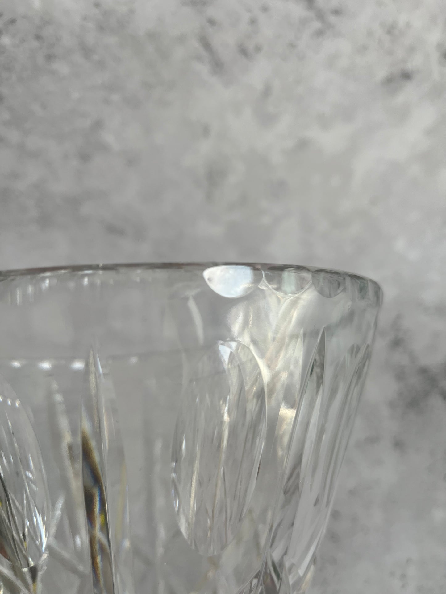Vintage Clear Glass Art Deco Style Conical Vase Footed 7.5’’ High