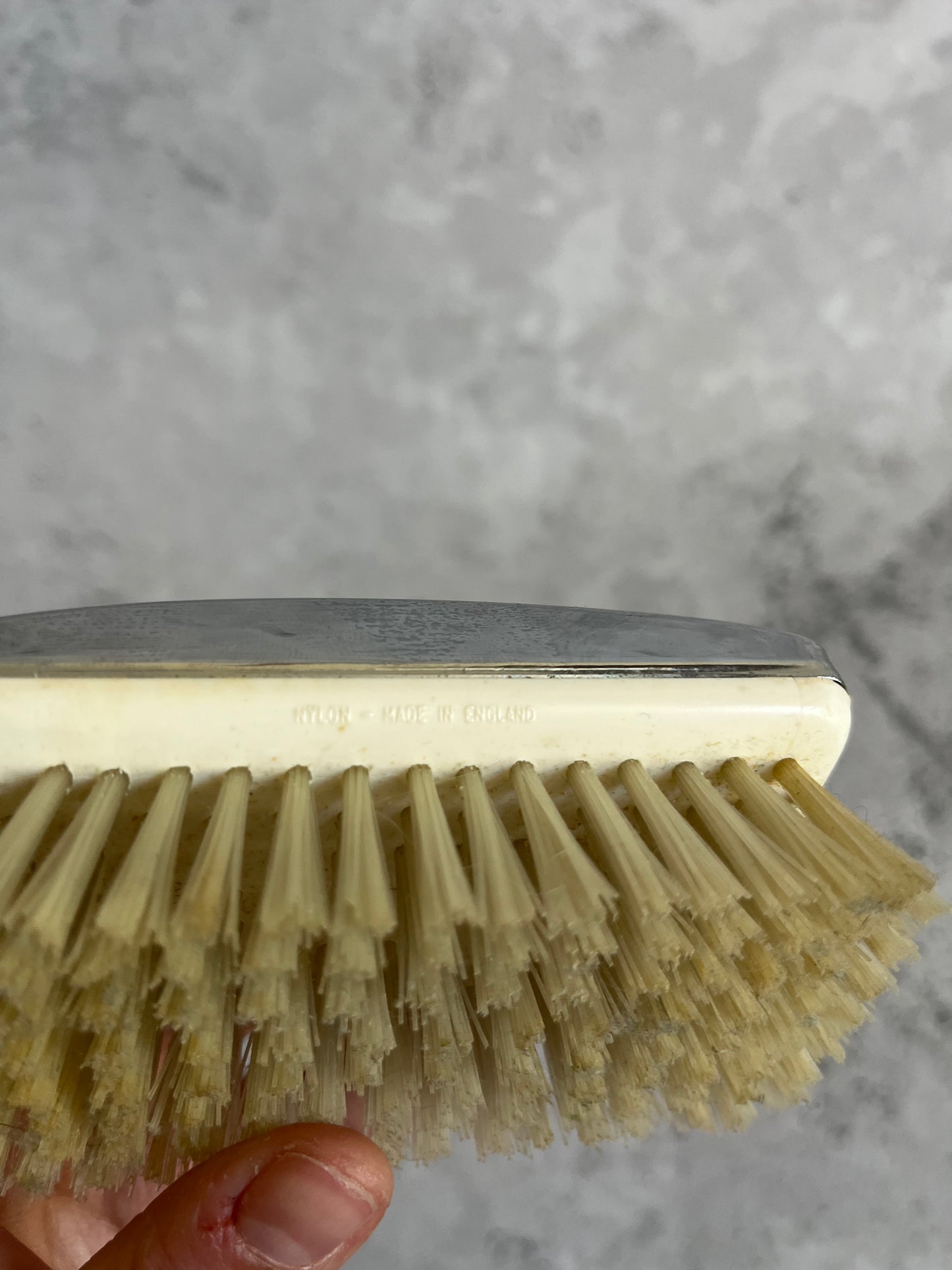 Vintage Chrome Plated Clothes Brush Mens Travel Brush Nylon Bristles