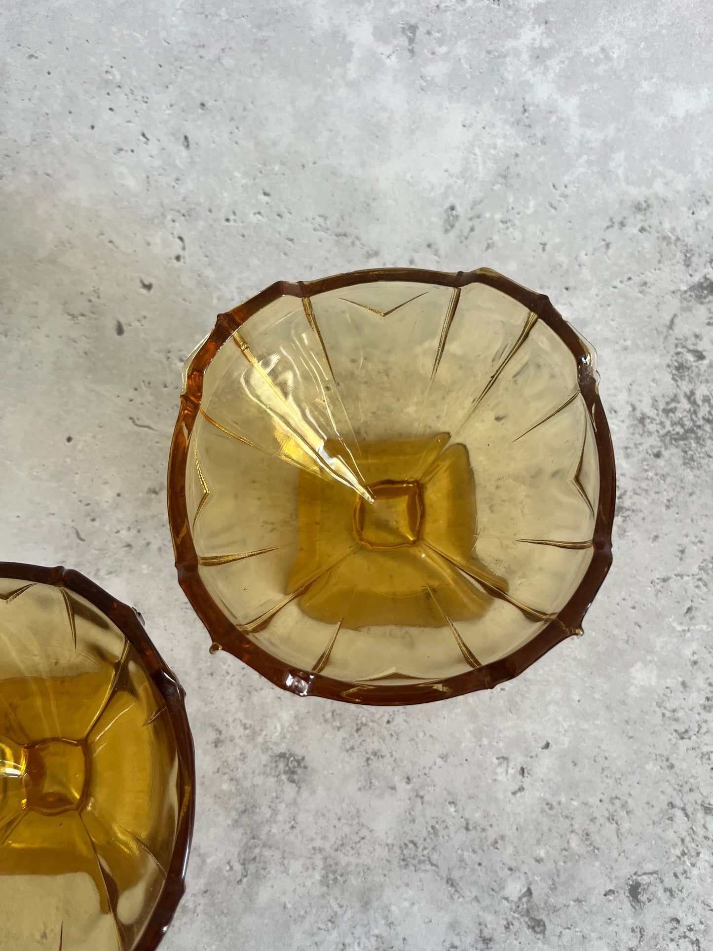 Vintage Sowerby Art Deco Dessert Dishes Set Of 2 Chevron Trifle Bowls