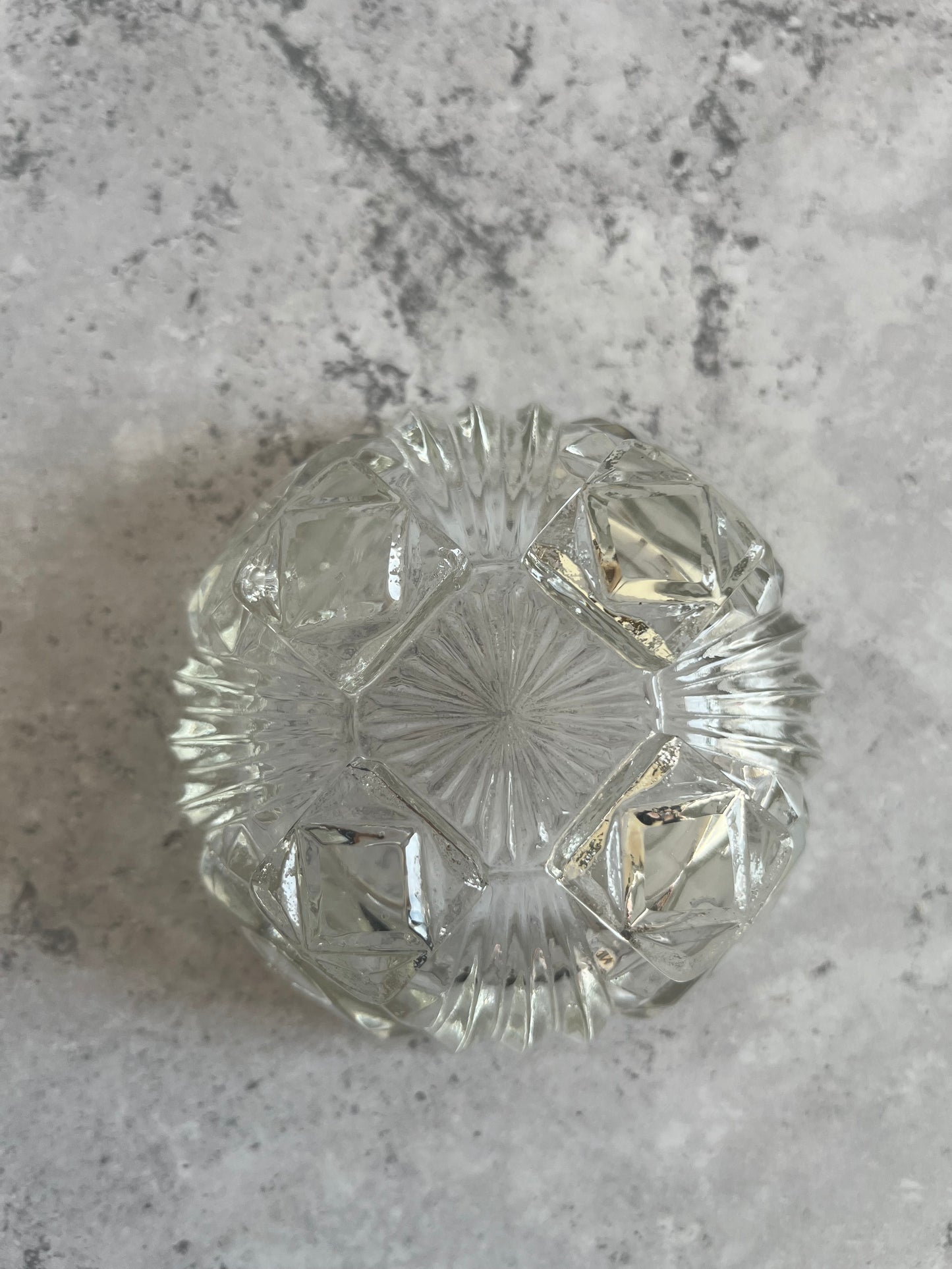 Vintage Set Of 2 Bagley & Co Clear Glass Art Deco Trinket Dishes Lidded & Footed