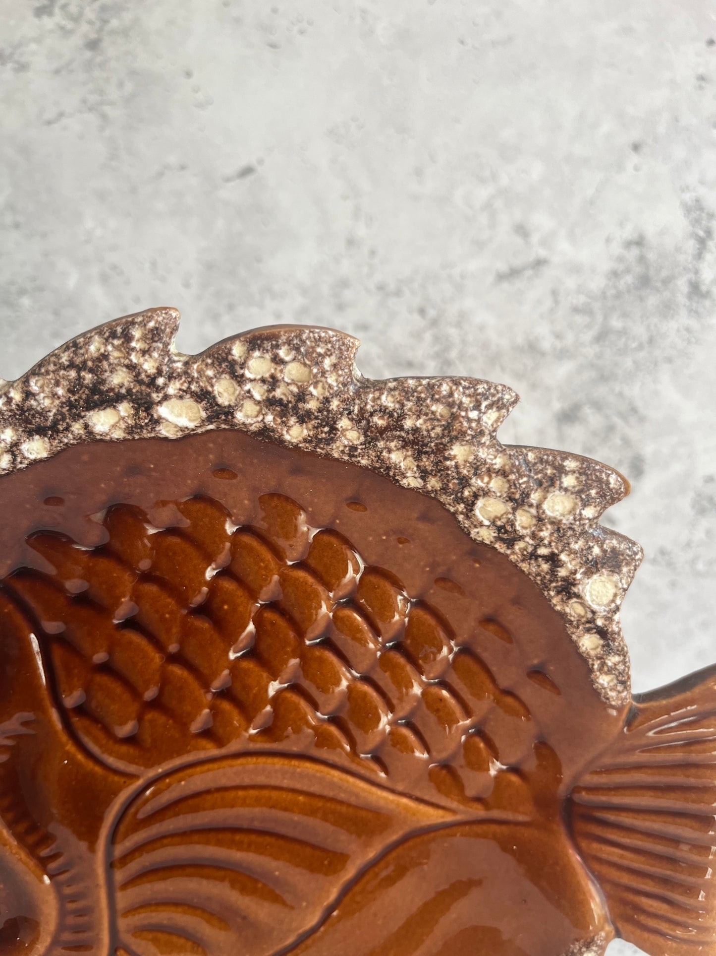 Vallaruis Pottery Decorative Fish Plate Mid Century Wall Decor Retro Serving Dish