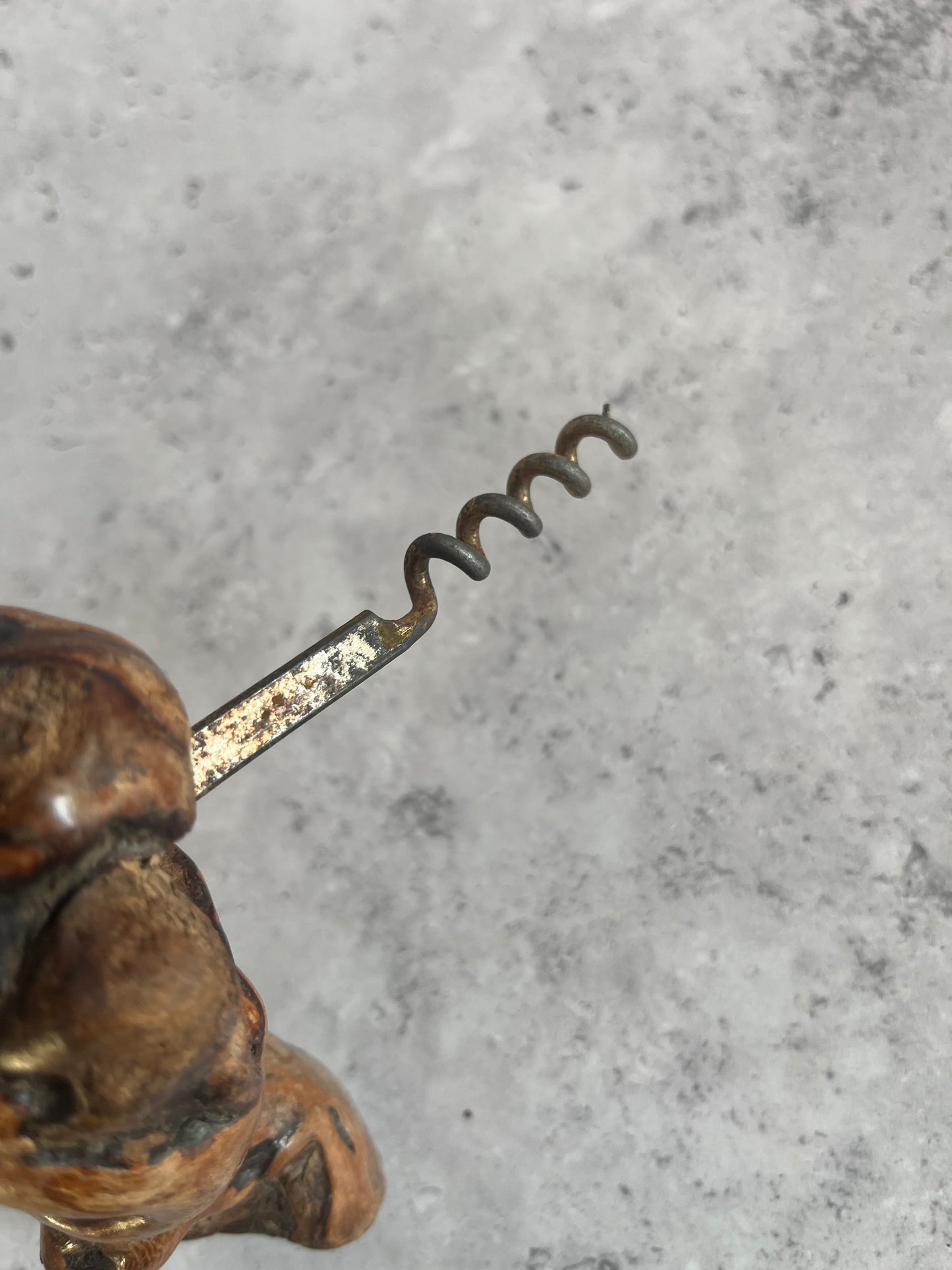 Vintage Root Wood Handle Corkscrew Grape Vine Retro Barware Bottle Opener