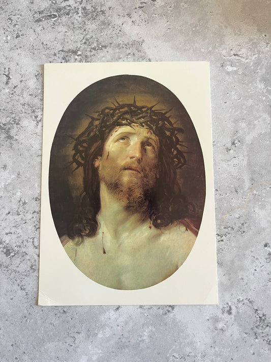 ‘Head Of Christ Crowned By Thorns’ by Guido Reni National Gallery Fine Art Blank Postcard